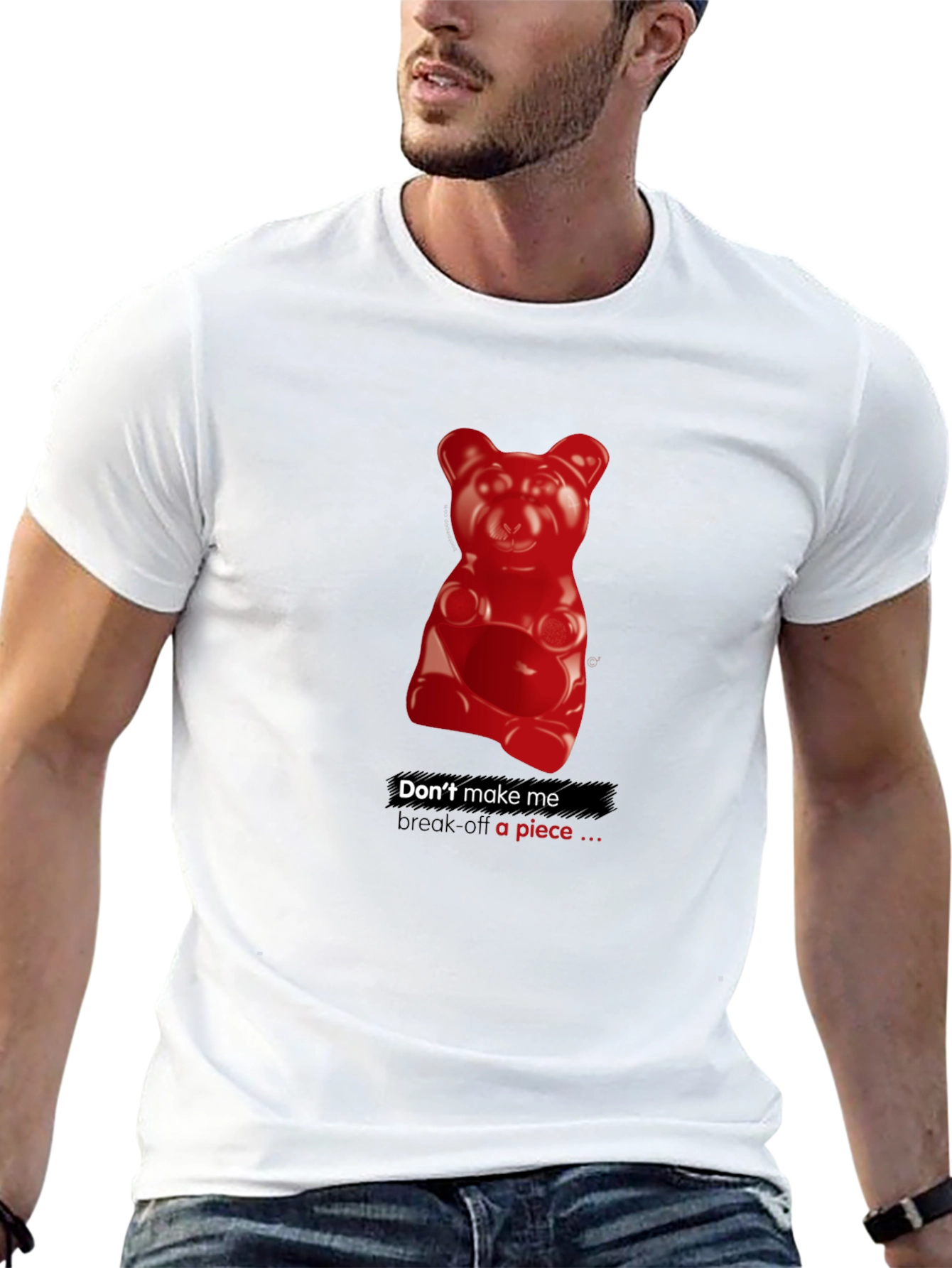 Black Gummy Bear Warning Graphic T-Shirt - Black view 13