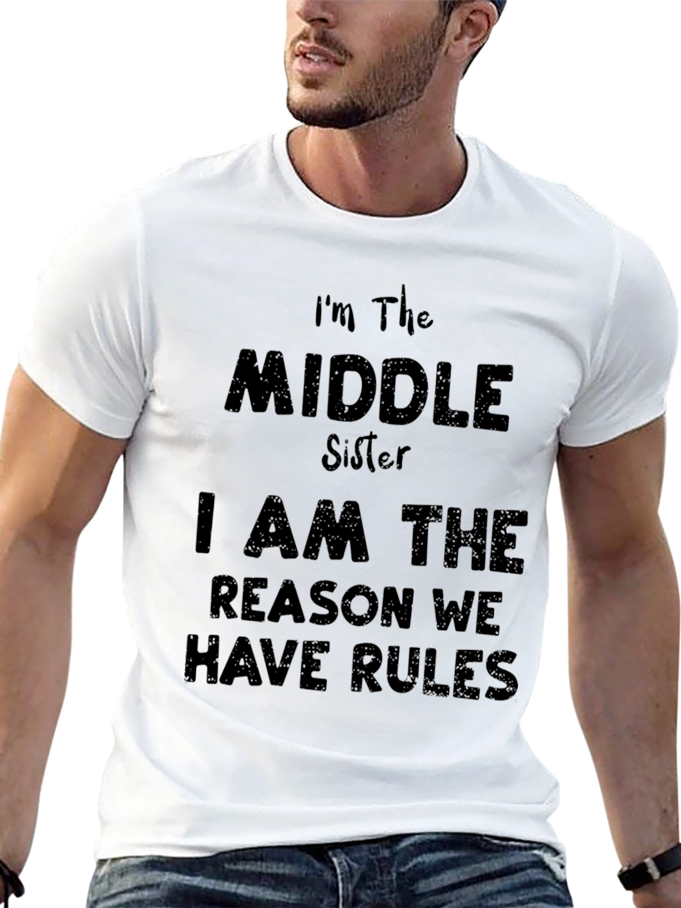 Black Middle Sister T-Shirt - Reason for the Rules! view 13