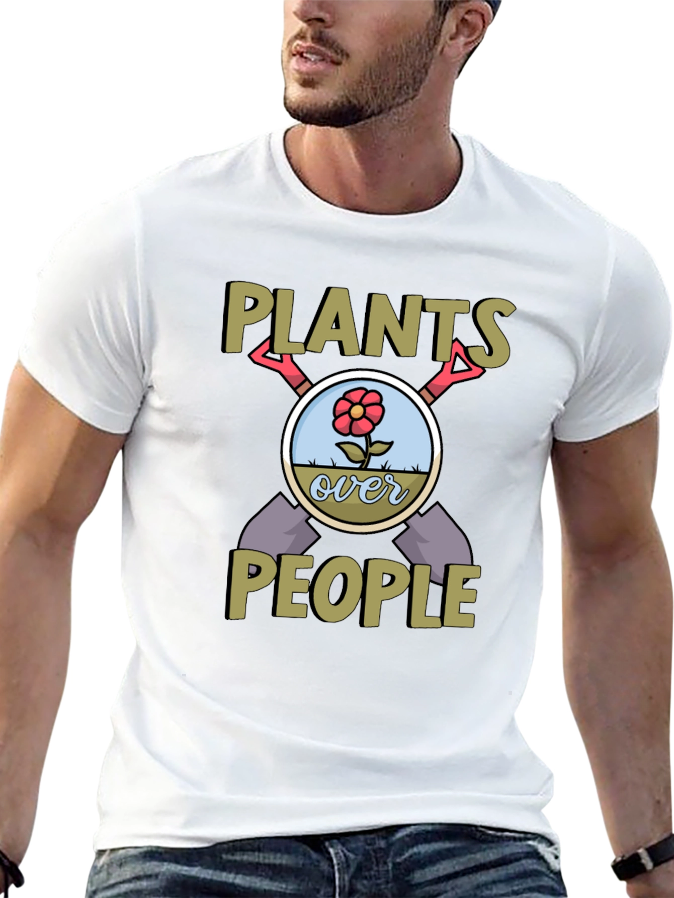 Black Plants Over People Graphic Tee view 13