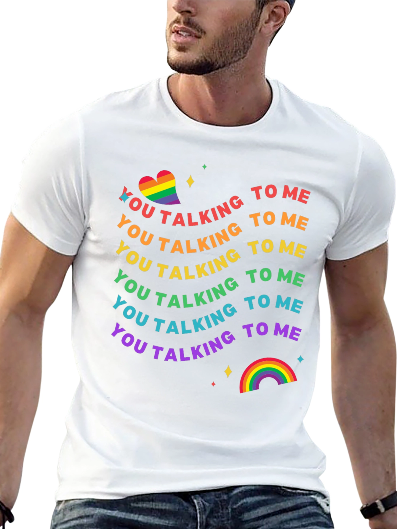 Black Rainbow Pride Talking to Me T-Shirt view 13