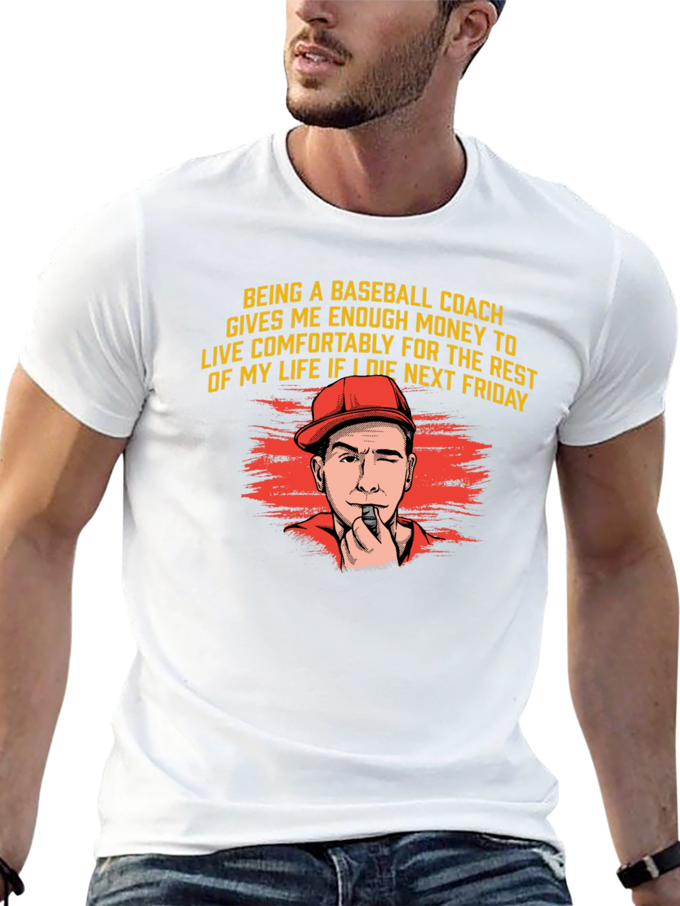 Black Baseball Coach Money T-Shirt view 13