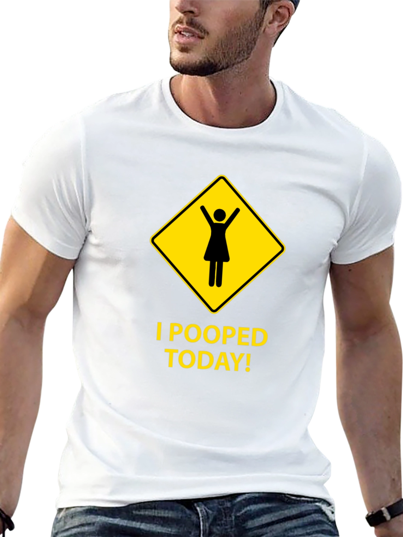 Black I Pooped Today! Novelty Graphic T-Shirt view 13