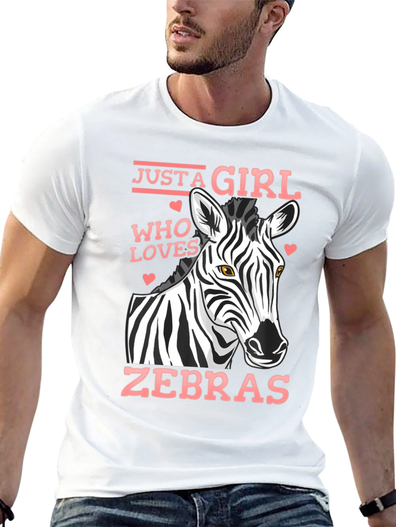 Black Just A Girl Who Loves Zebras T-Shirt view 13
