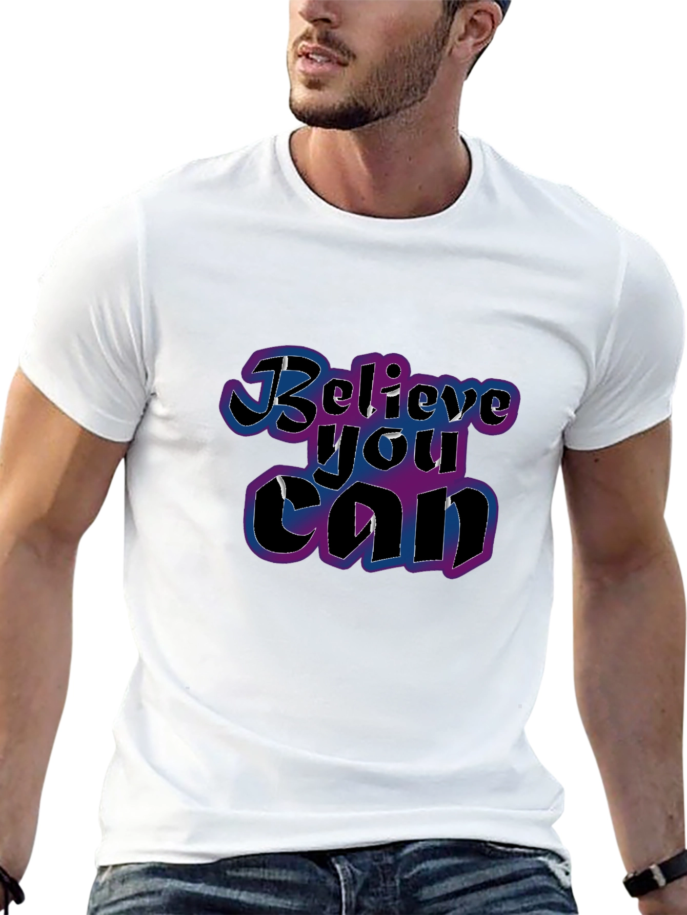 Black Believe You Can T-Shirt - Motivational Graphic Tee view 13