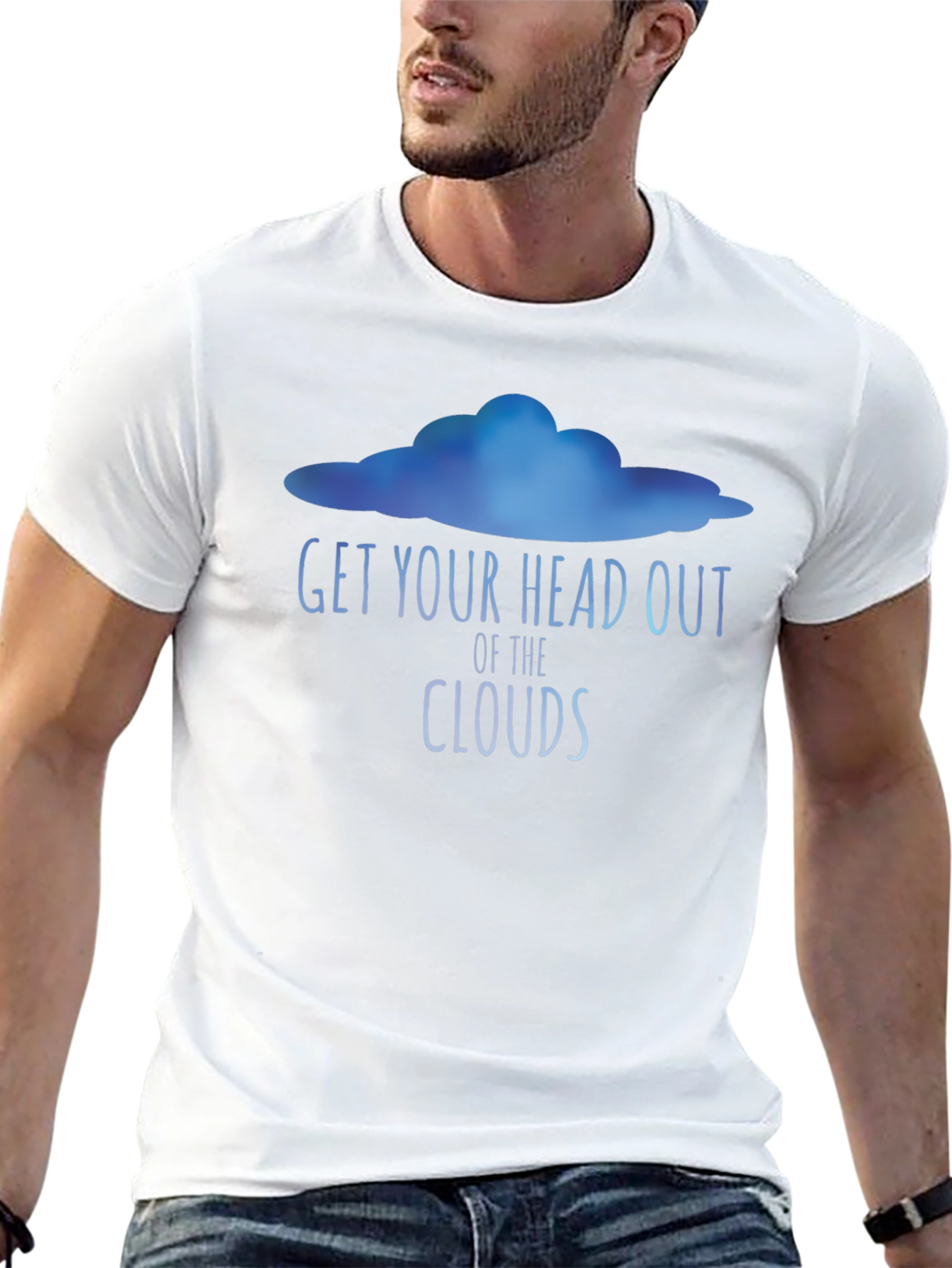 Black Get Your Head Out of the Clouds Graphic Tee view 13
