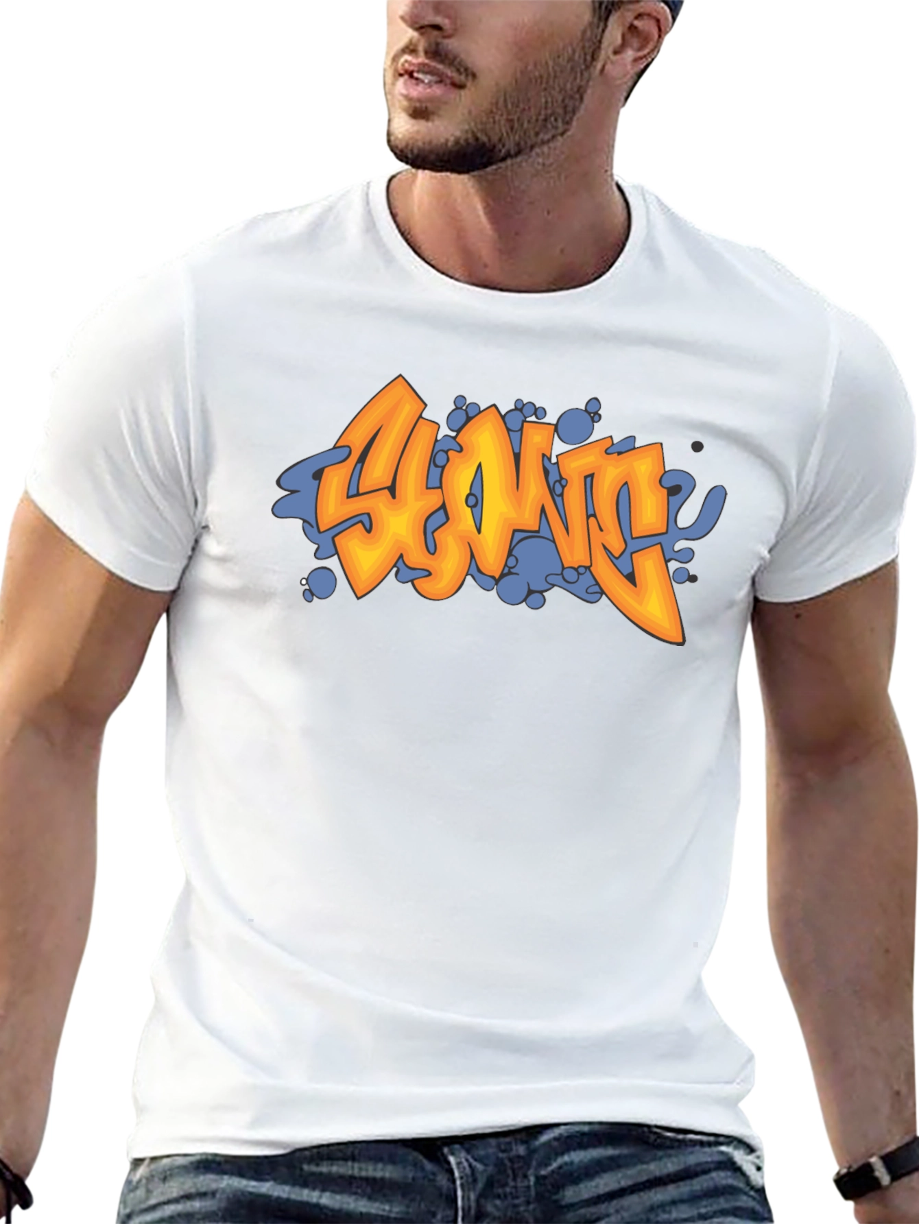Black Edgy Graffiti T-Shirt - Cool Streetwear Design view 13