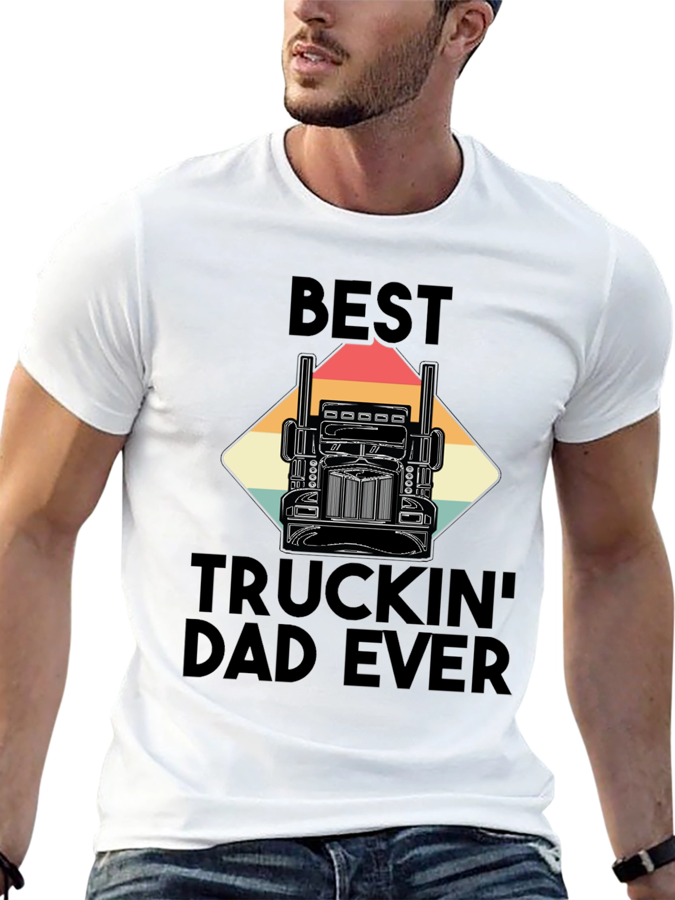 Black Best Truckin' Dad Ever T-Shirt - Black view 13