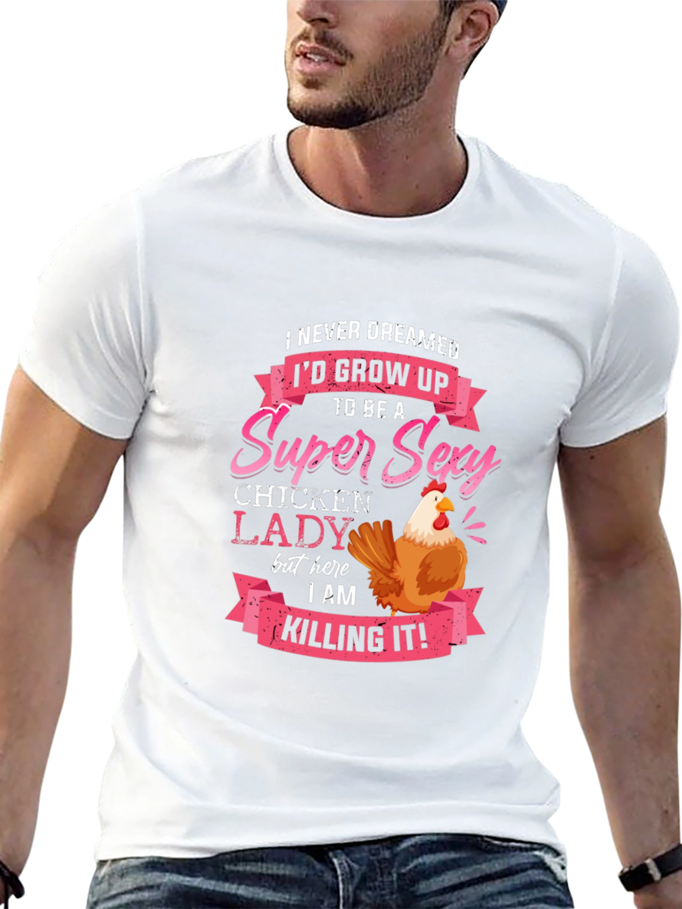 Black Super Sexy Chicken Lady Novelty T-Shirt view 13