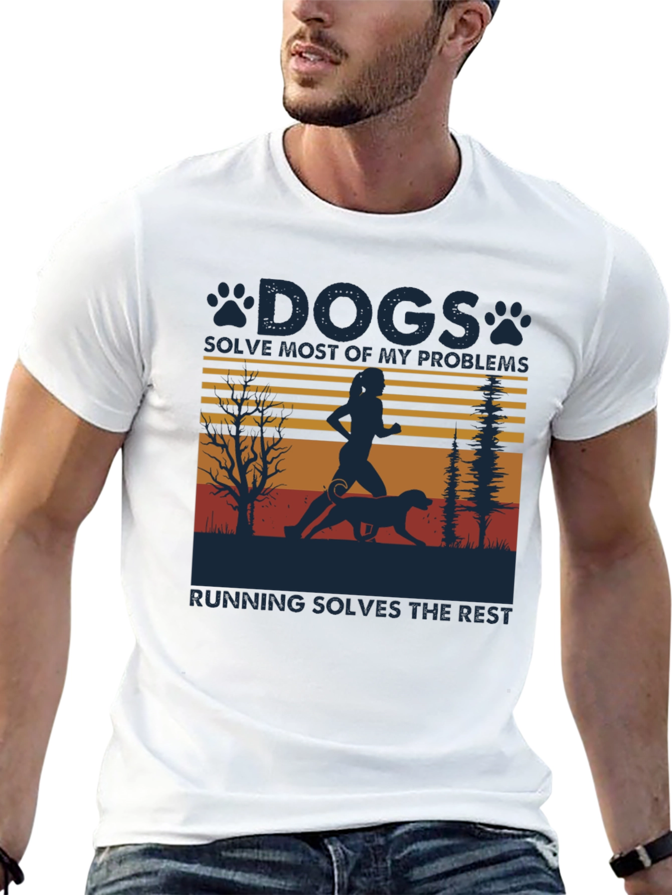 Black Dogs Solve Problems T-Shirt - Running Graphic Tee view 13