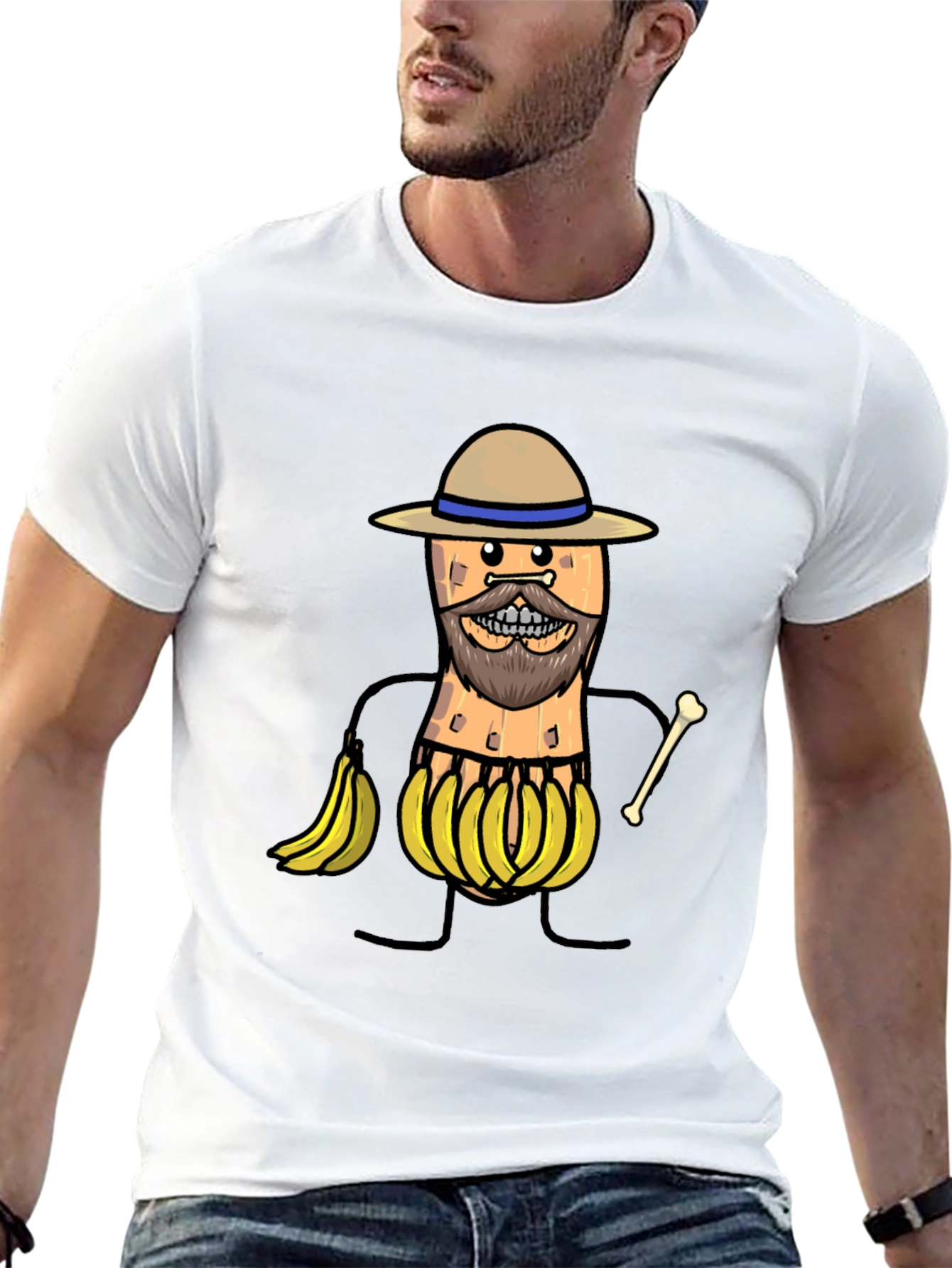 Black Funny Banana Man Graphic T-Shirt view 13