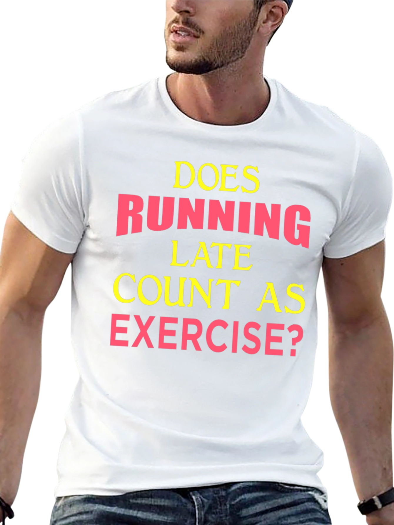Black Funny Exercise T-Shirt: Running Late? view 13