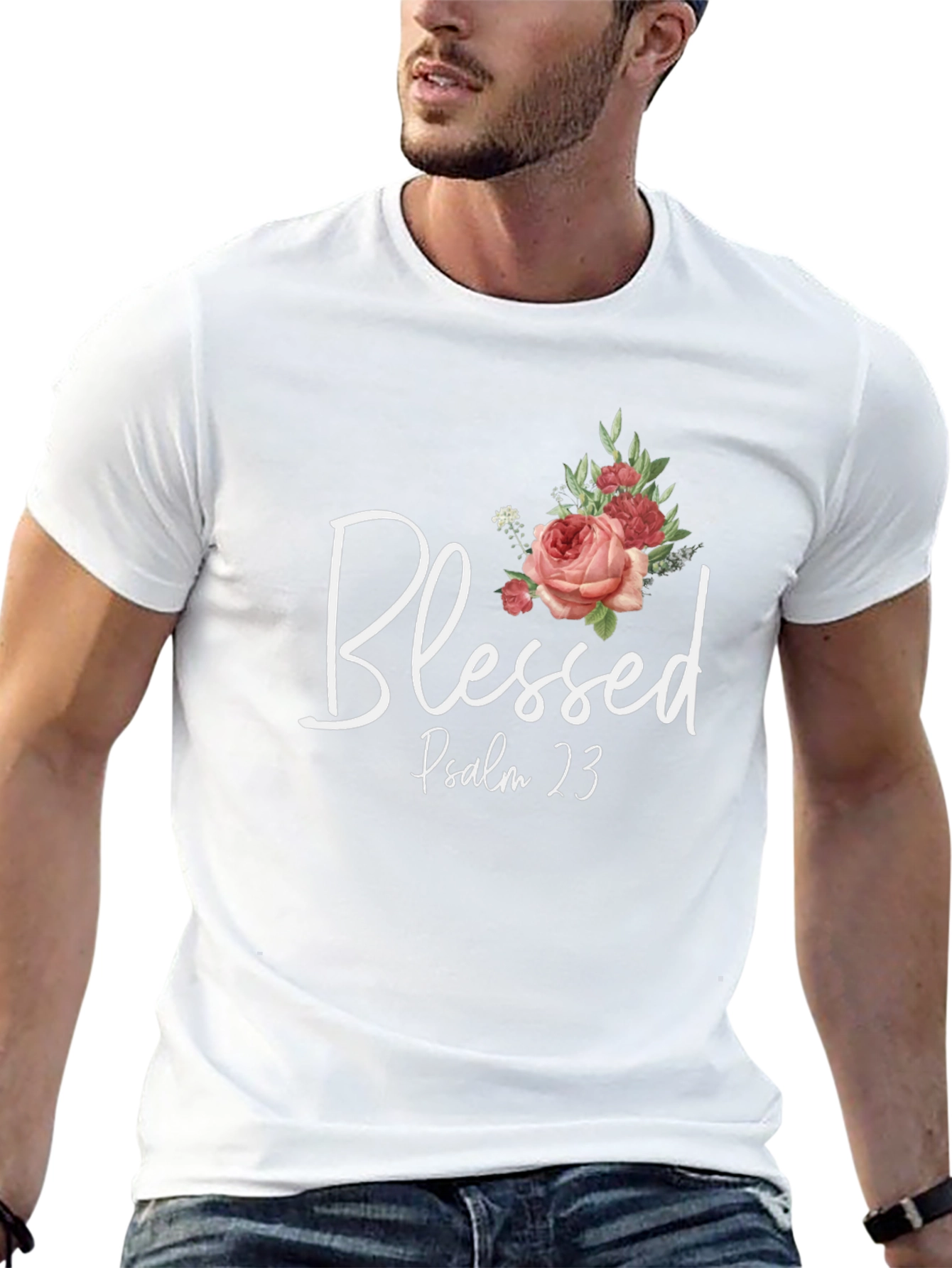Black Blessed Psalm 23 Graphic T-Shirt view 13