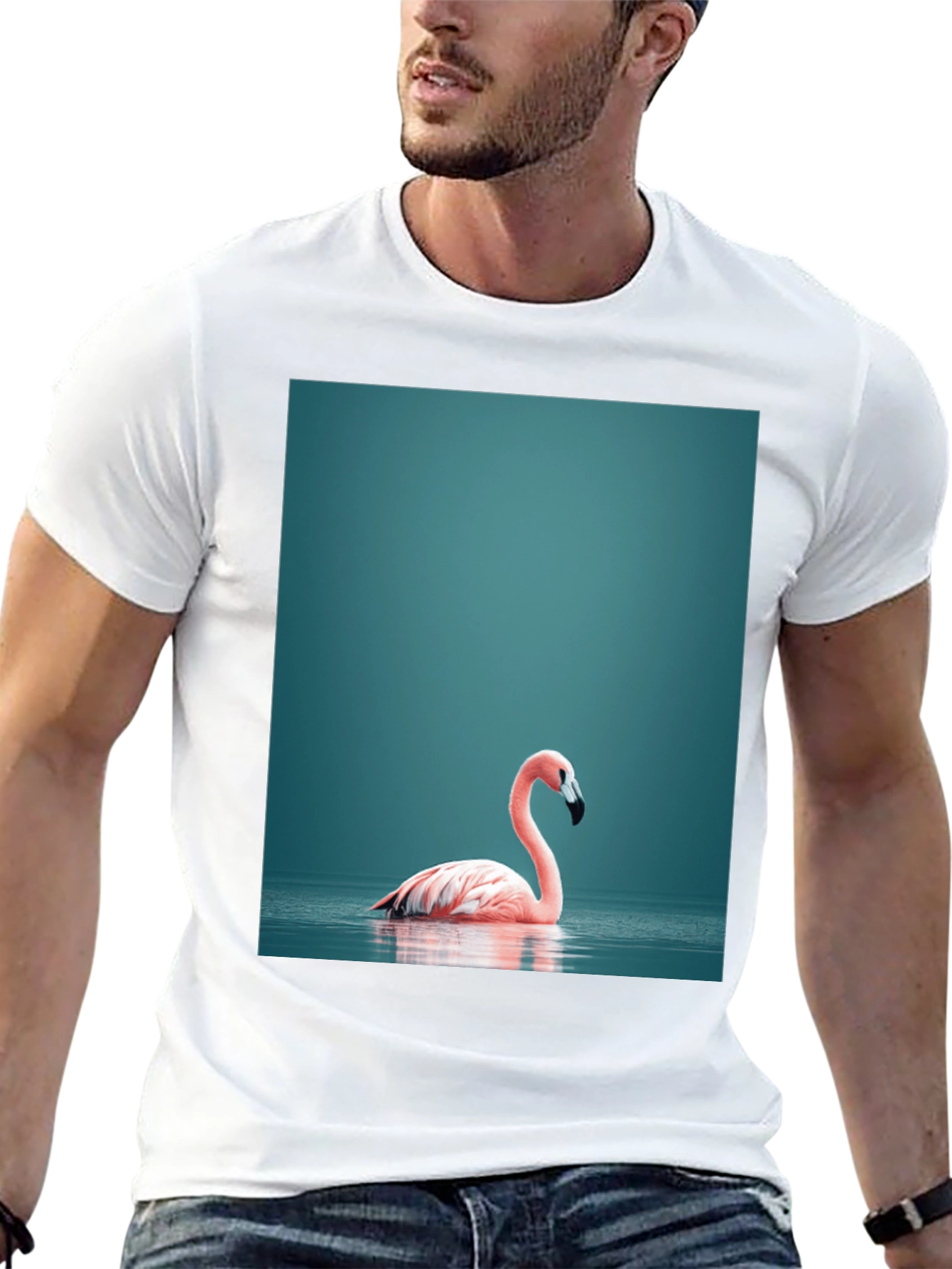 Black Flamingo Graphic Tee - Stylish Black Cotton T-Shirt view 13
