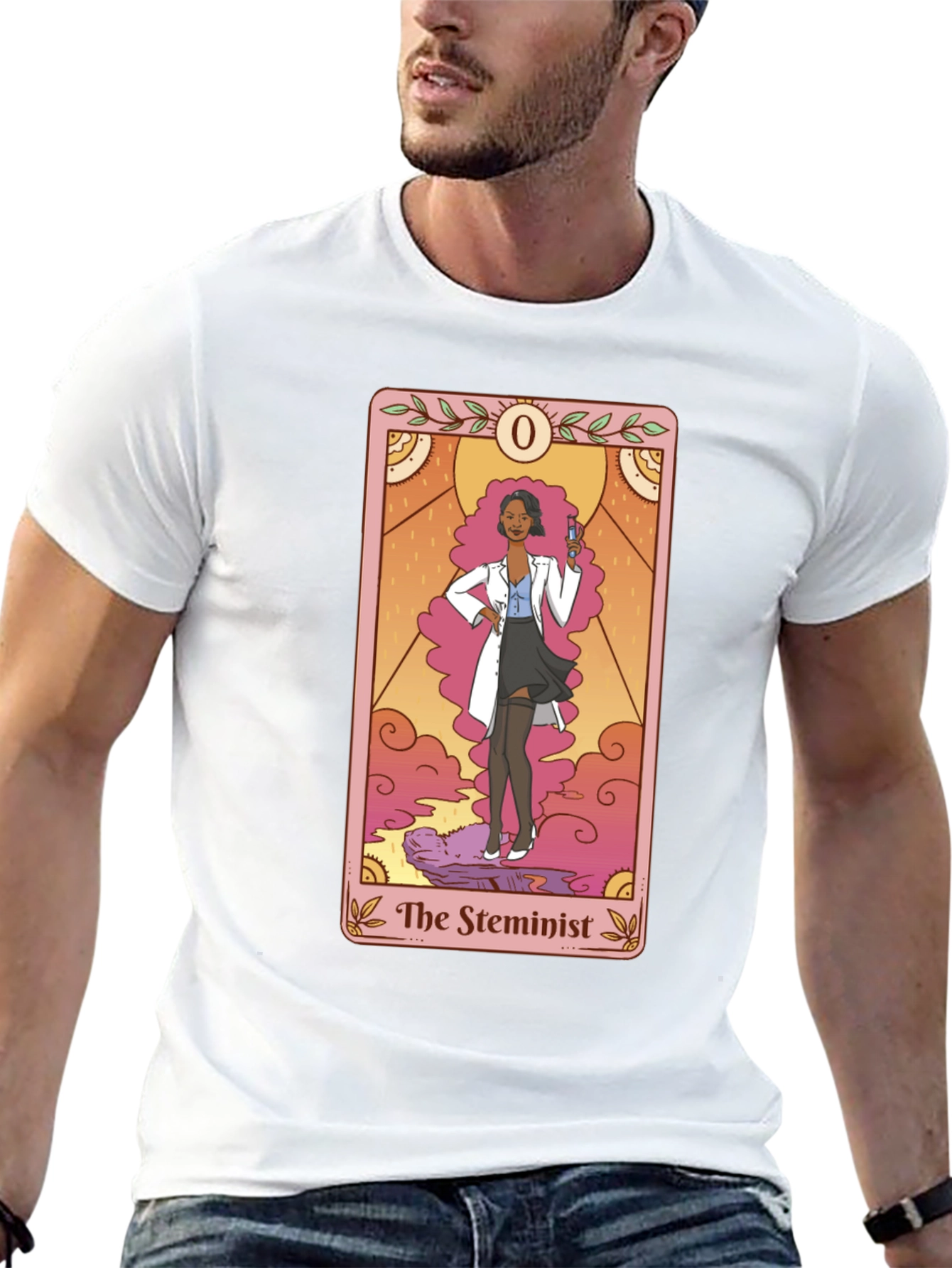 Black The Steminist Tarot Card T-Shirt - Black view 13
