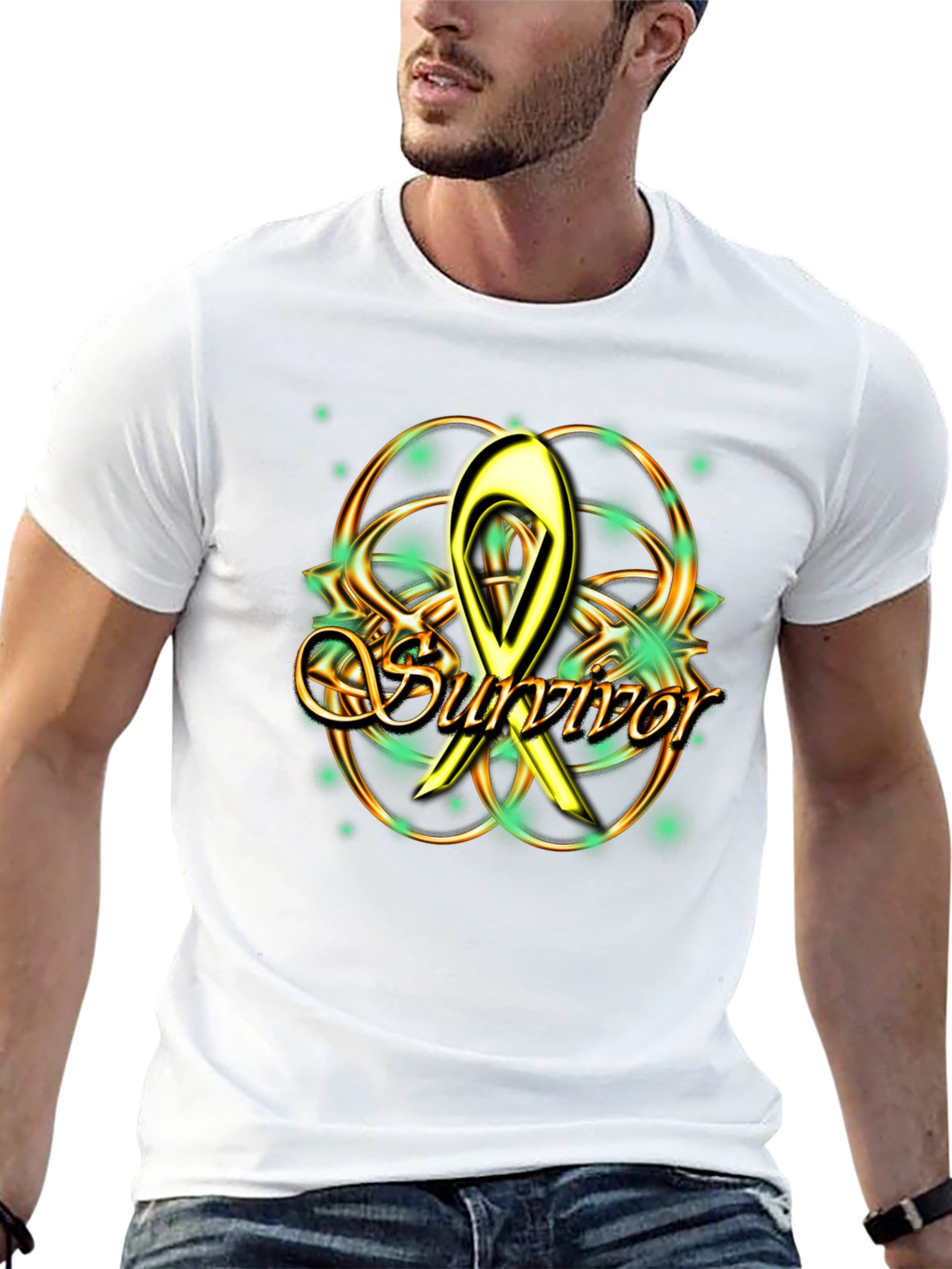 Black Survivor Awareness Ribbon Graphic Tee view 13