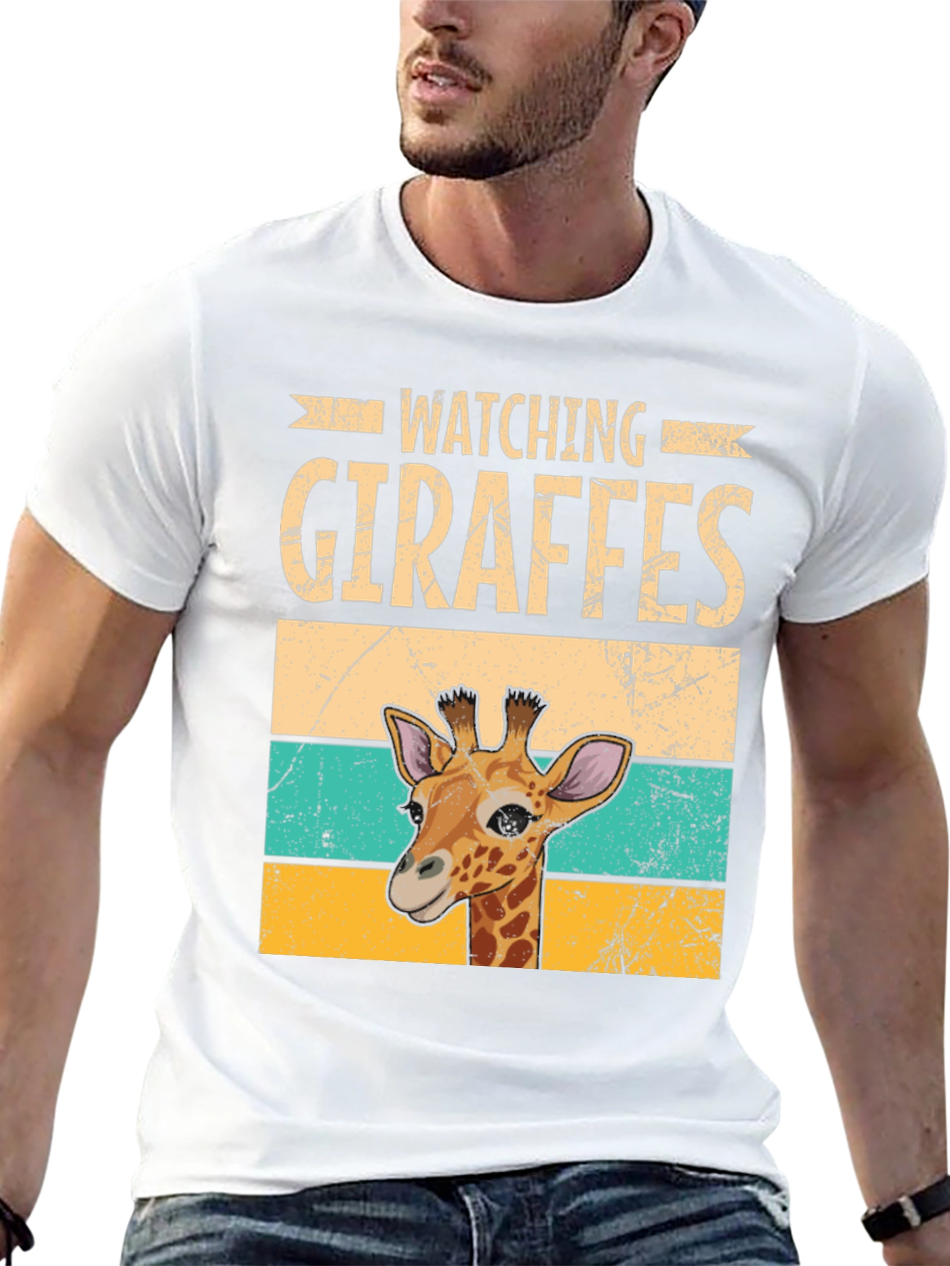 Black Watching Giraffes Graphic Tee - Unisex Soft Cotton T-Shirt view 13