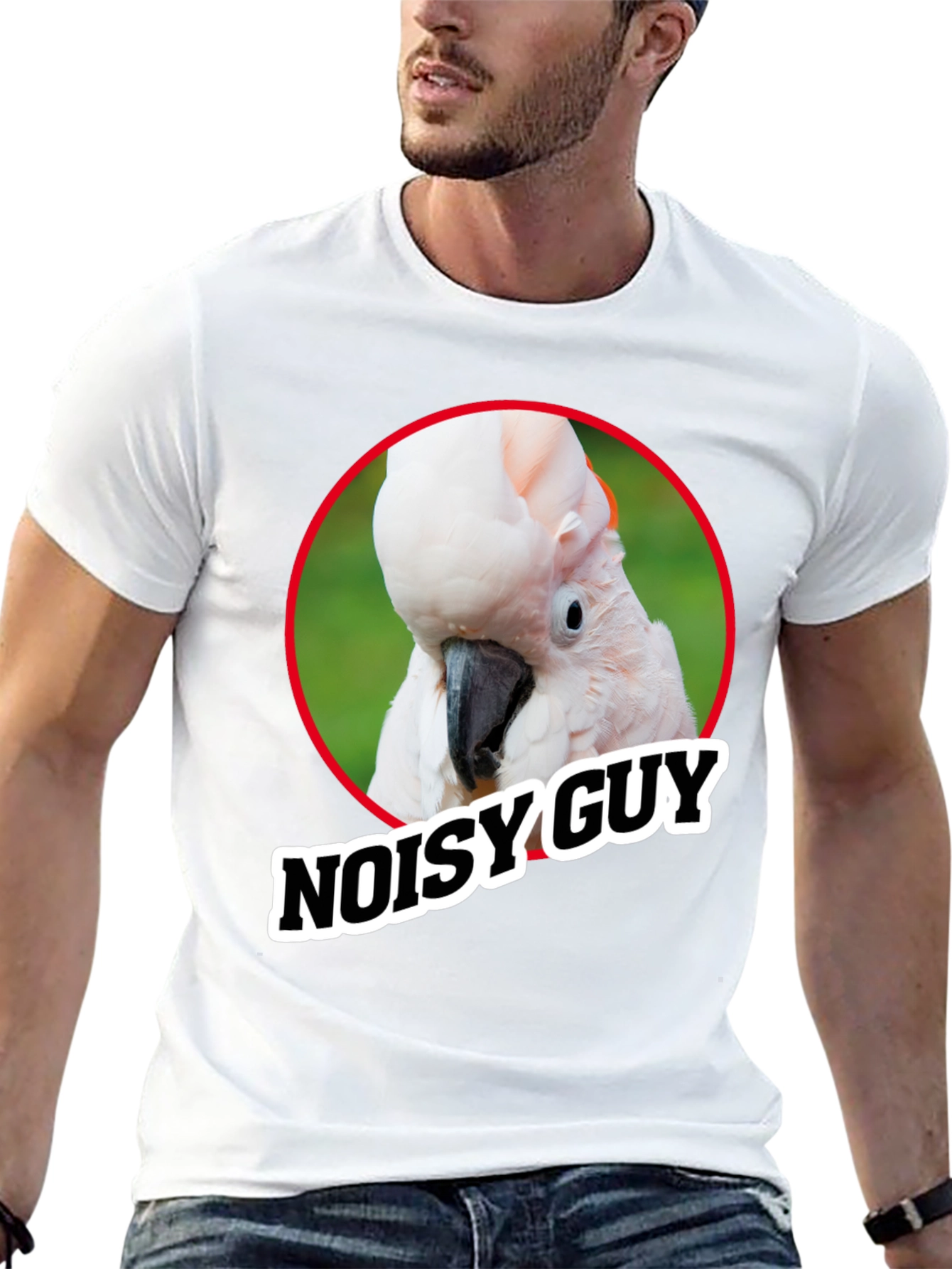 Black Noisy Guy Parrot Graphic Tee - Unique Bird Lover Shirt view 13