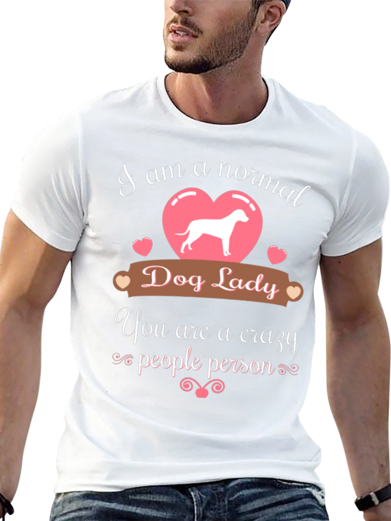 Black Normal Dog Lady - Crazy People Person T-Shirt view 13