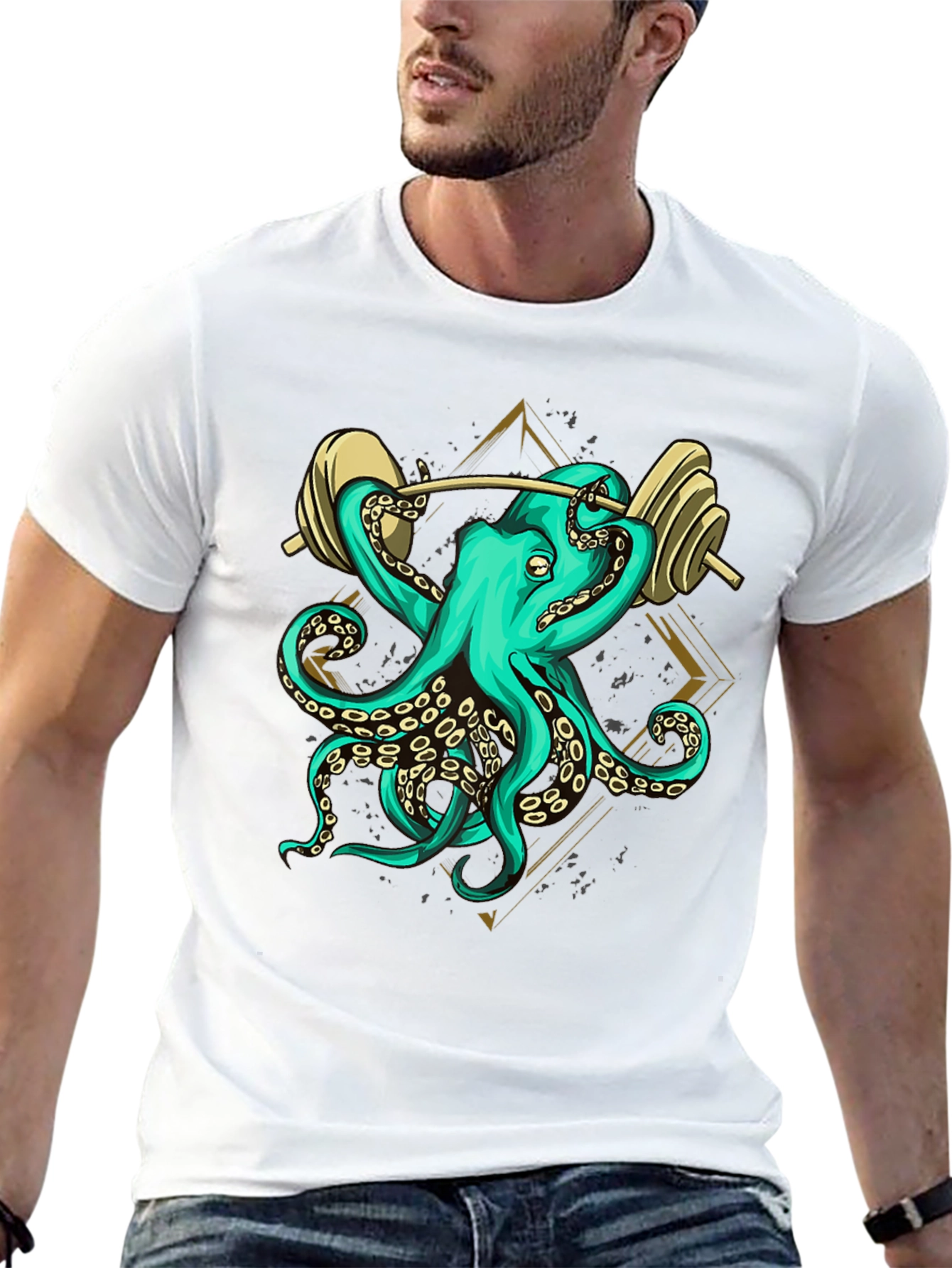 Octopus Lifting Weights Graphic Tee - 13