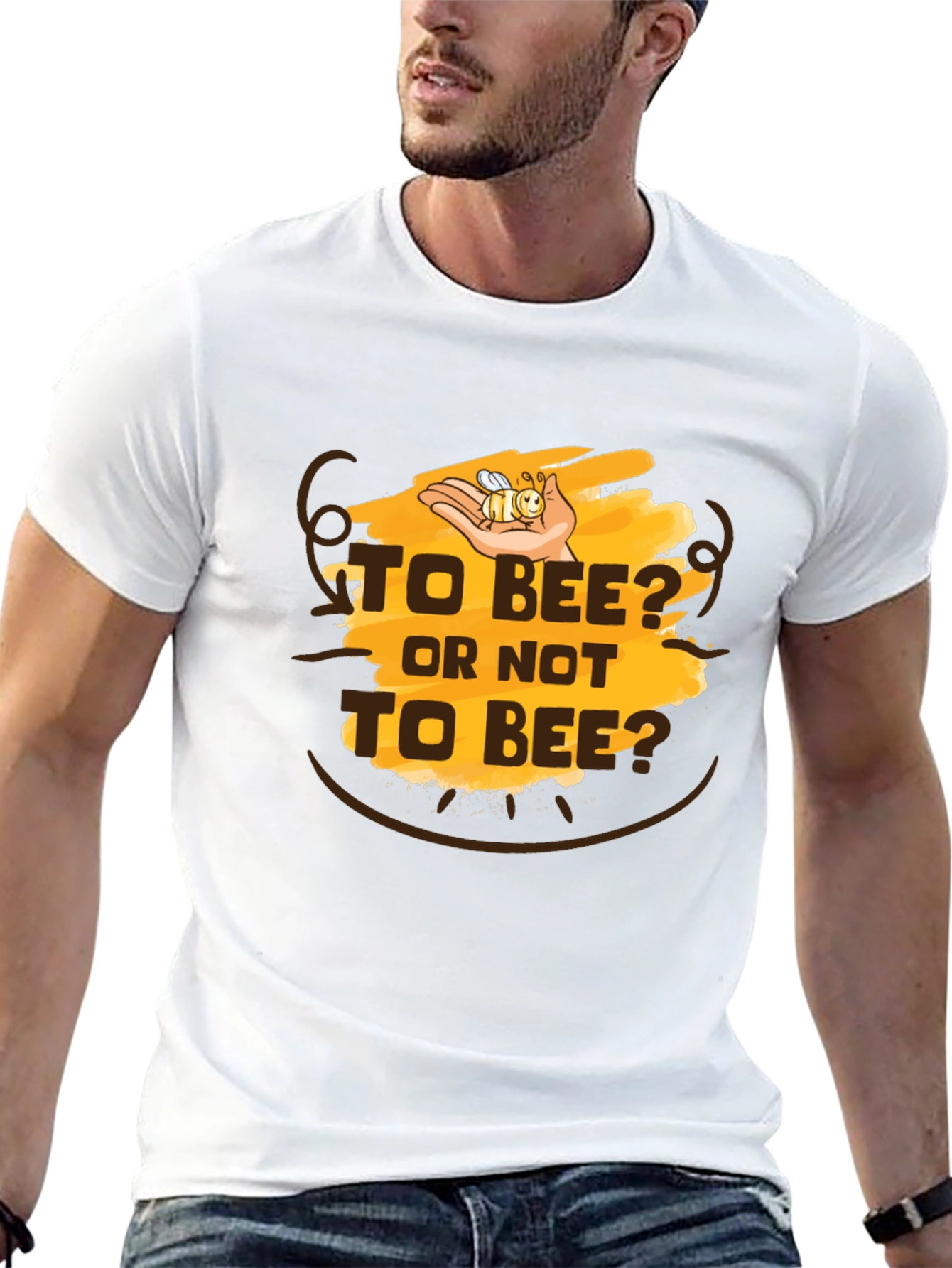 Black To Bee? Men's Graphic Tee - Black Cotton T-Shirt view 13