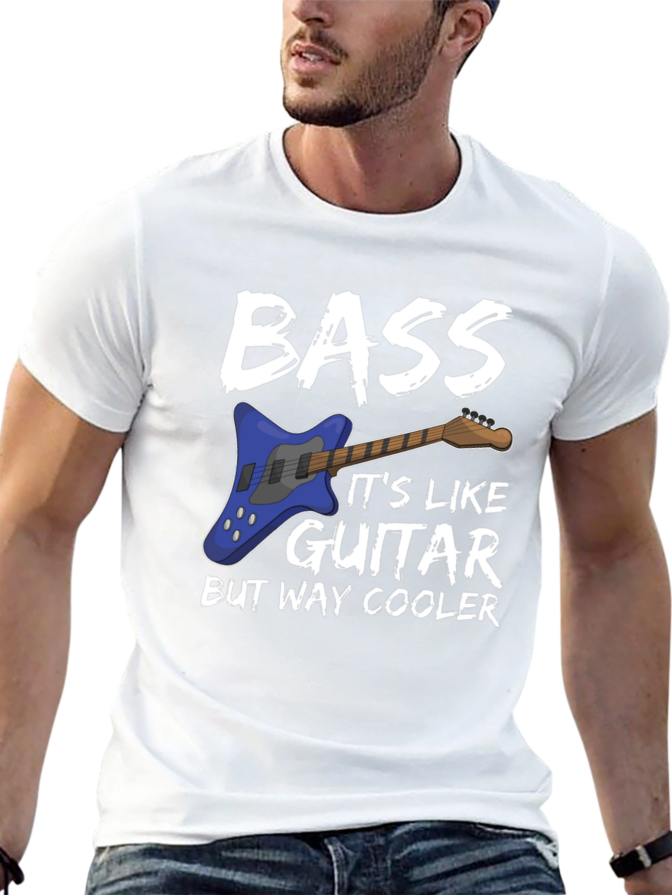 Black Bass Guitar Cool T-Shirt view 13