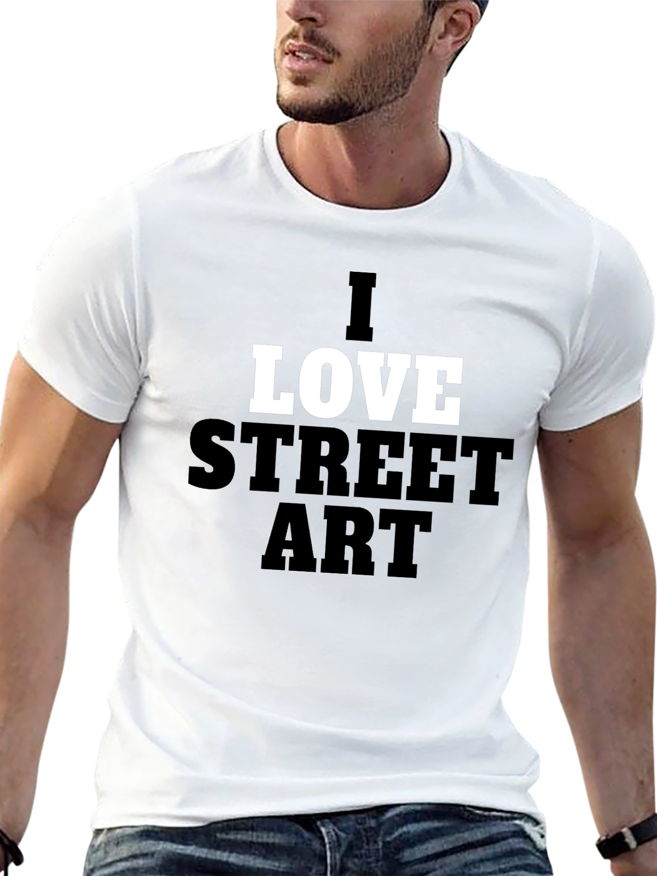 Black I Love Street Art Graphic Tee - Black view 13