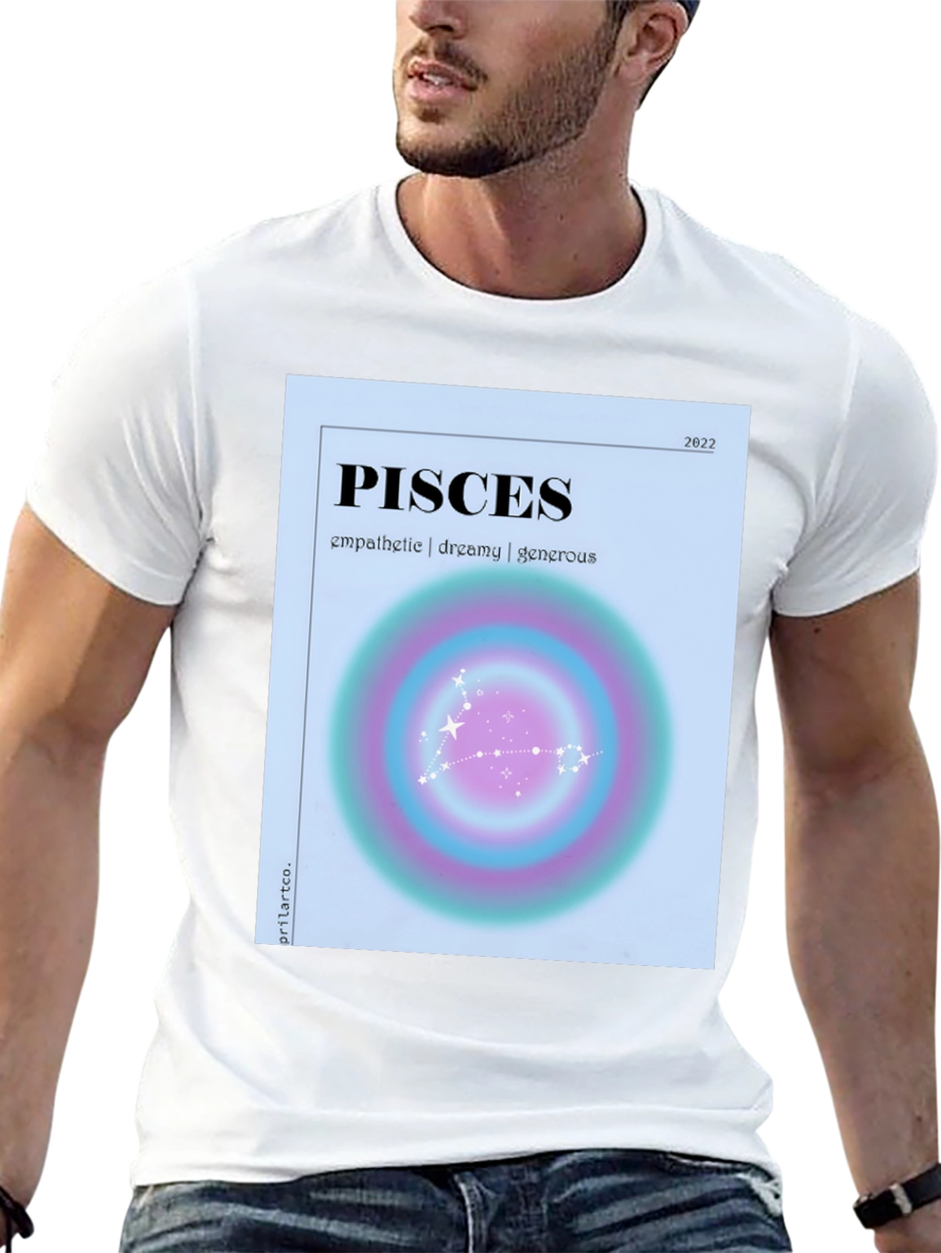 Black Pisces Zodiac Graphic T-Shirt - Empathetic Dreamy Generous view 13