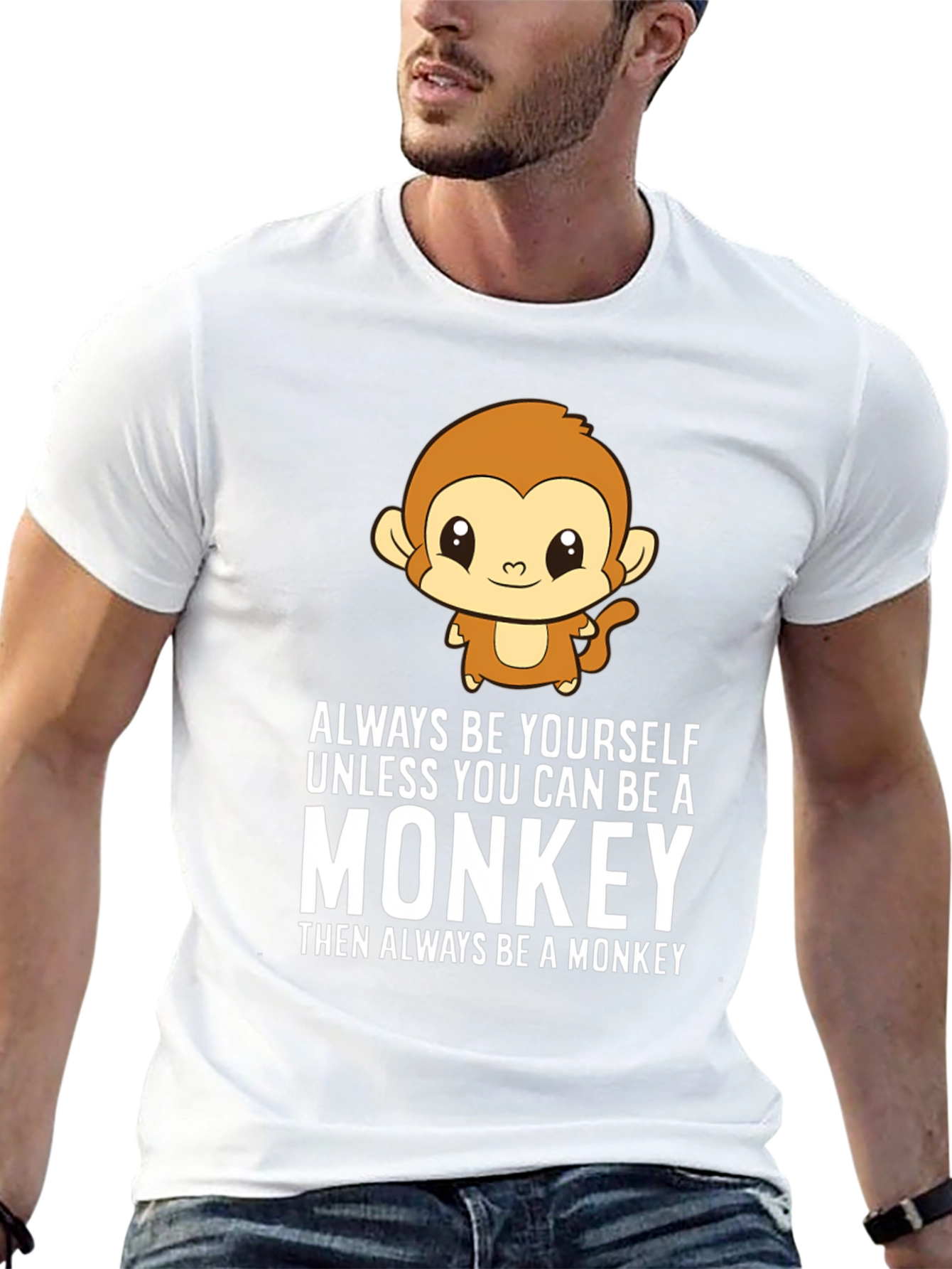 Black Always Be Yourself Monkey Graphic T-Shirt view 13