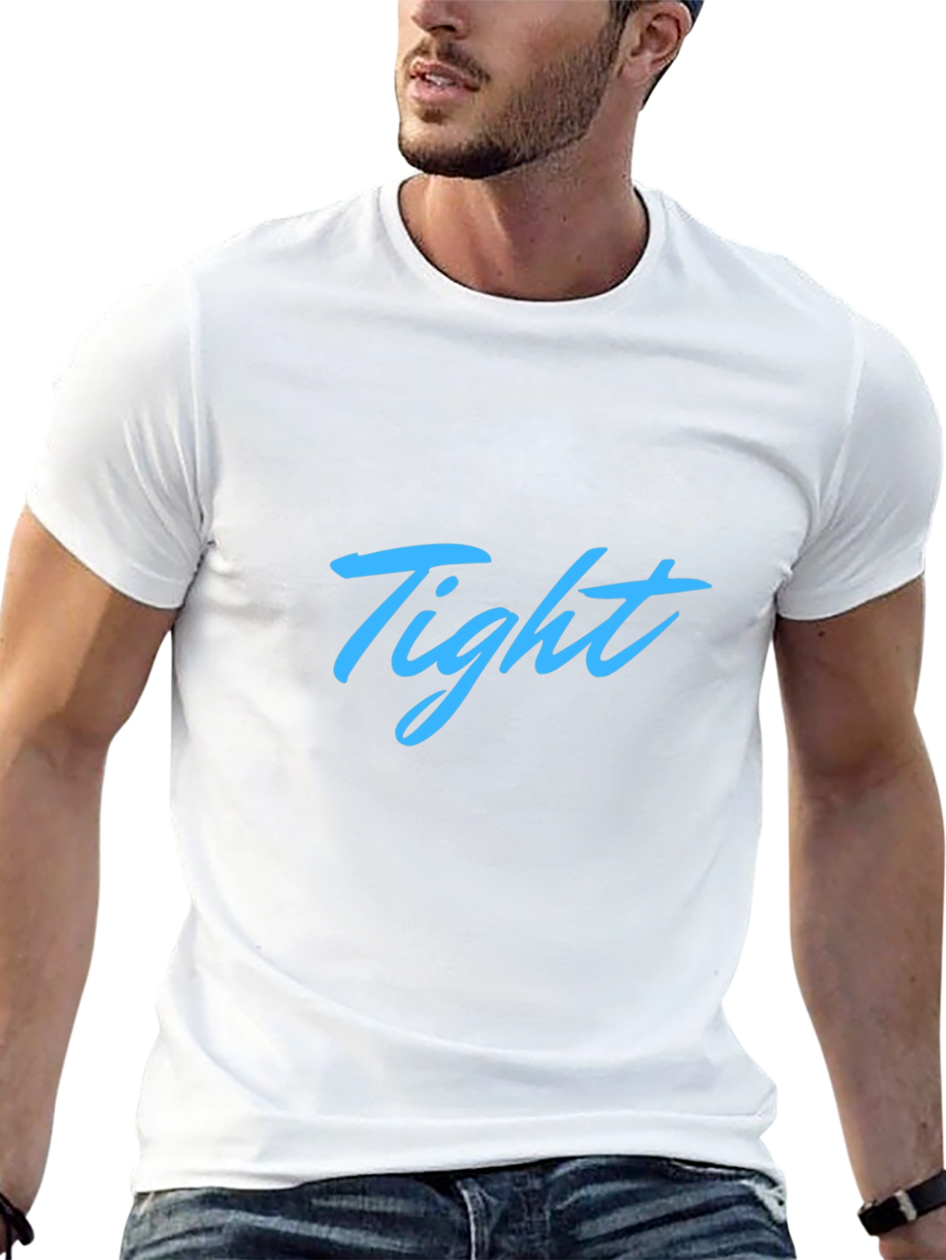 Black Men's Black "Tight" Graphic T-Shirt view 13