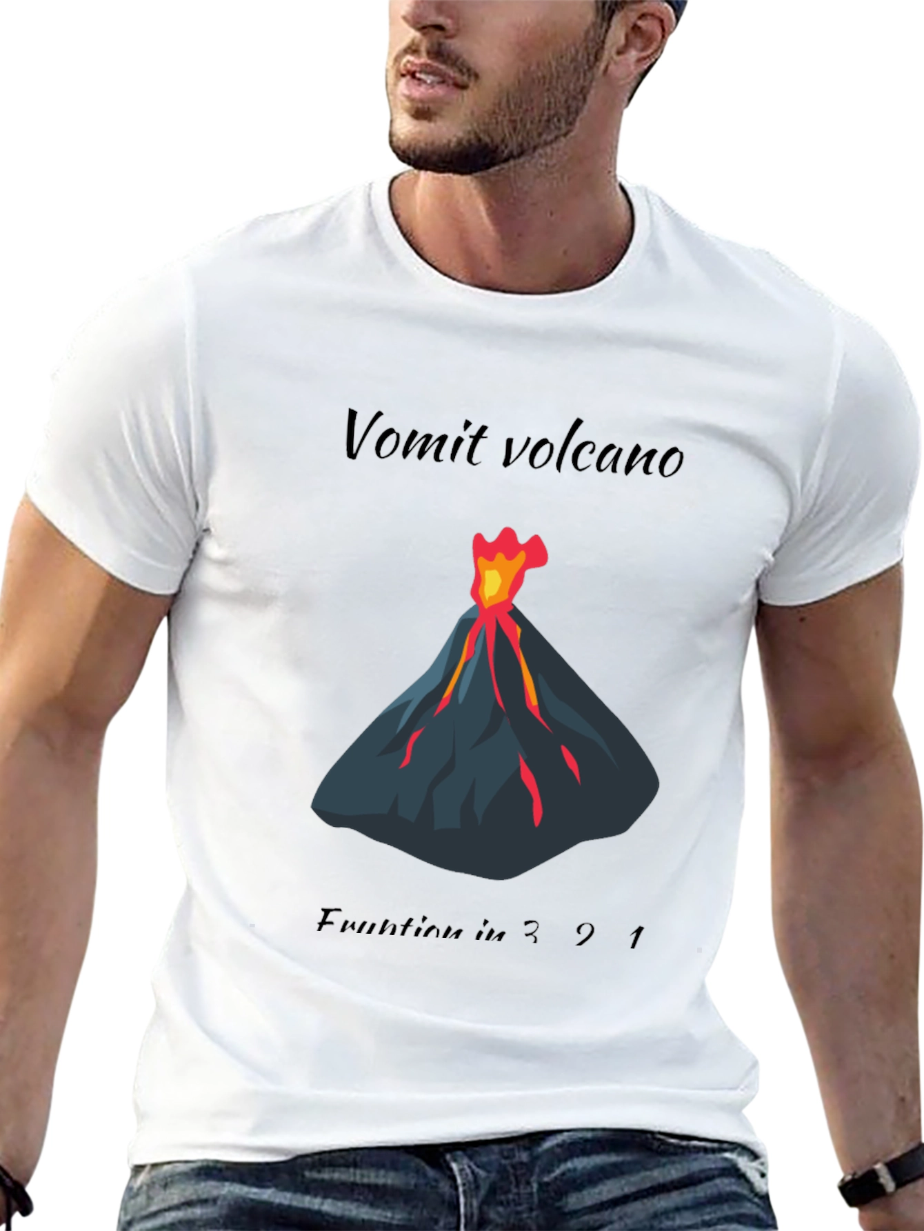Black Vomit Volcano Eruption Graphic Tee view 13
