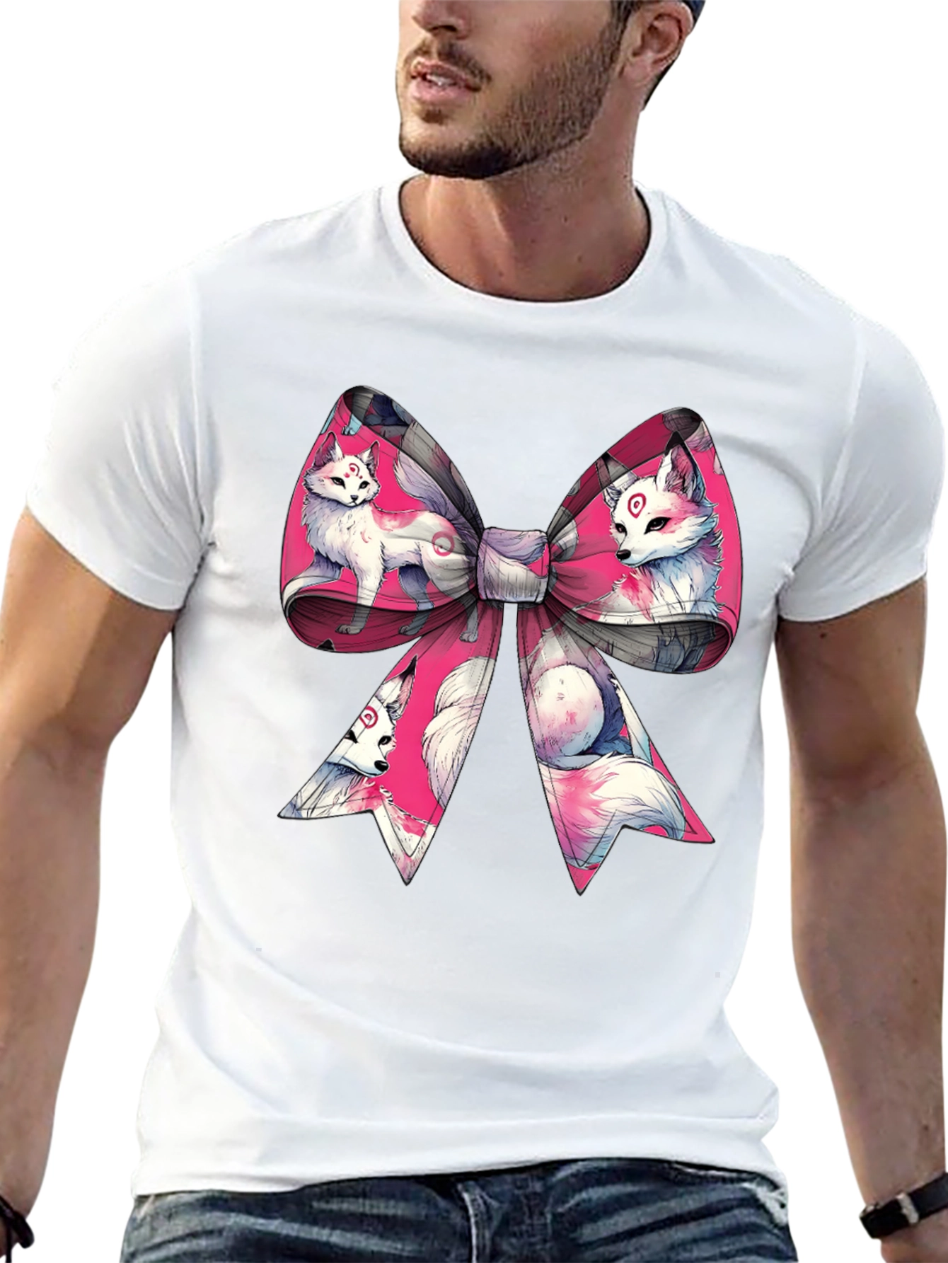 Black Fox Bow T-Shirt - Anime Style view 13