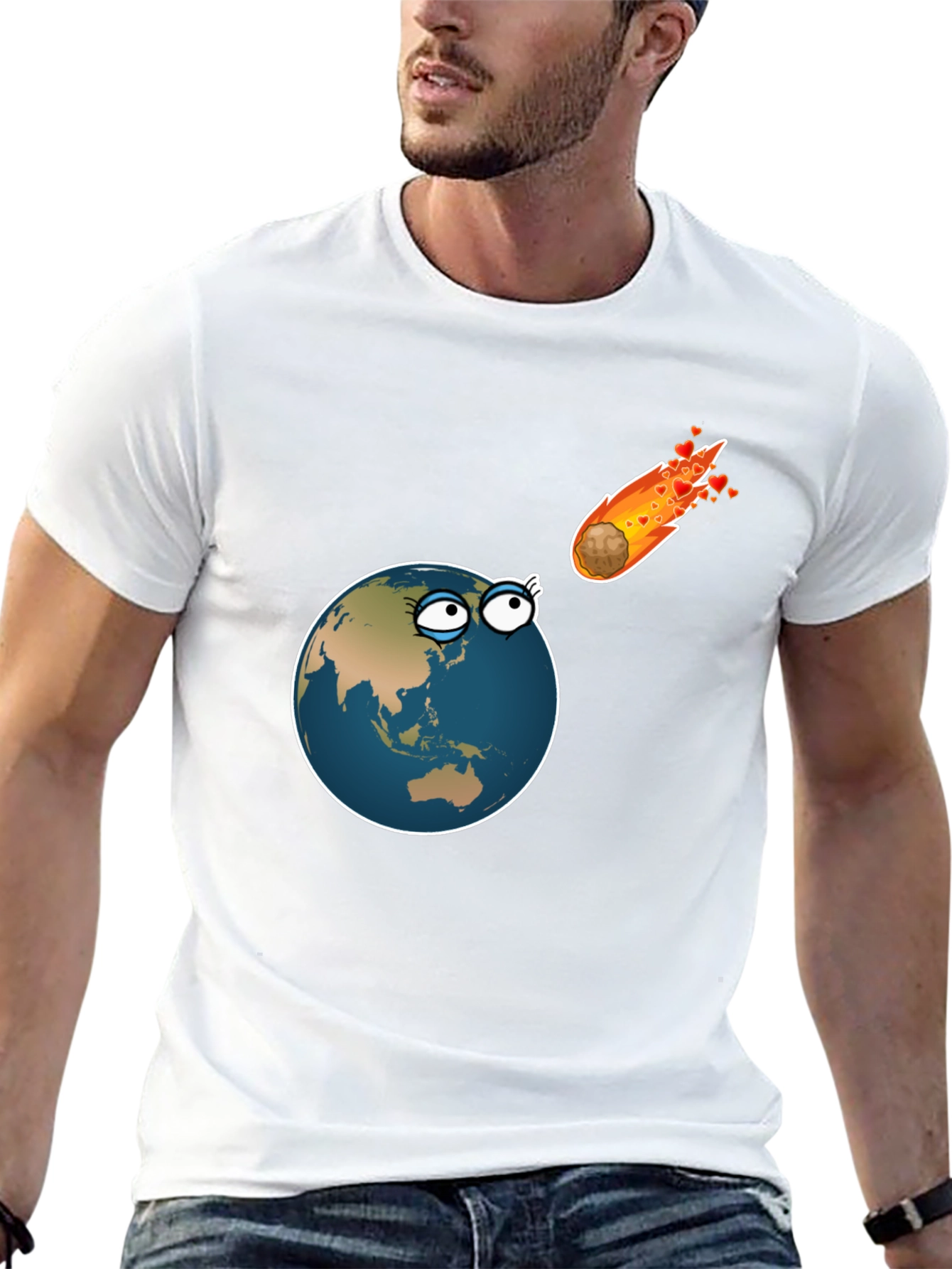 Black Earth Meets Comet Love Funny T-Shirt view 13