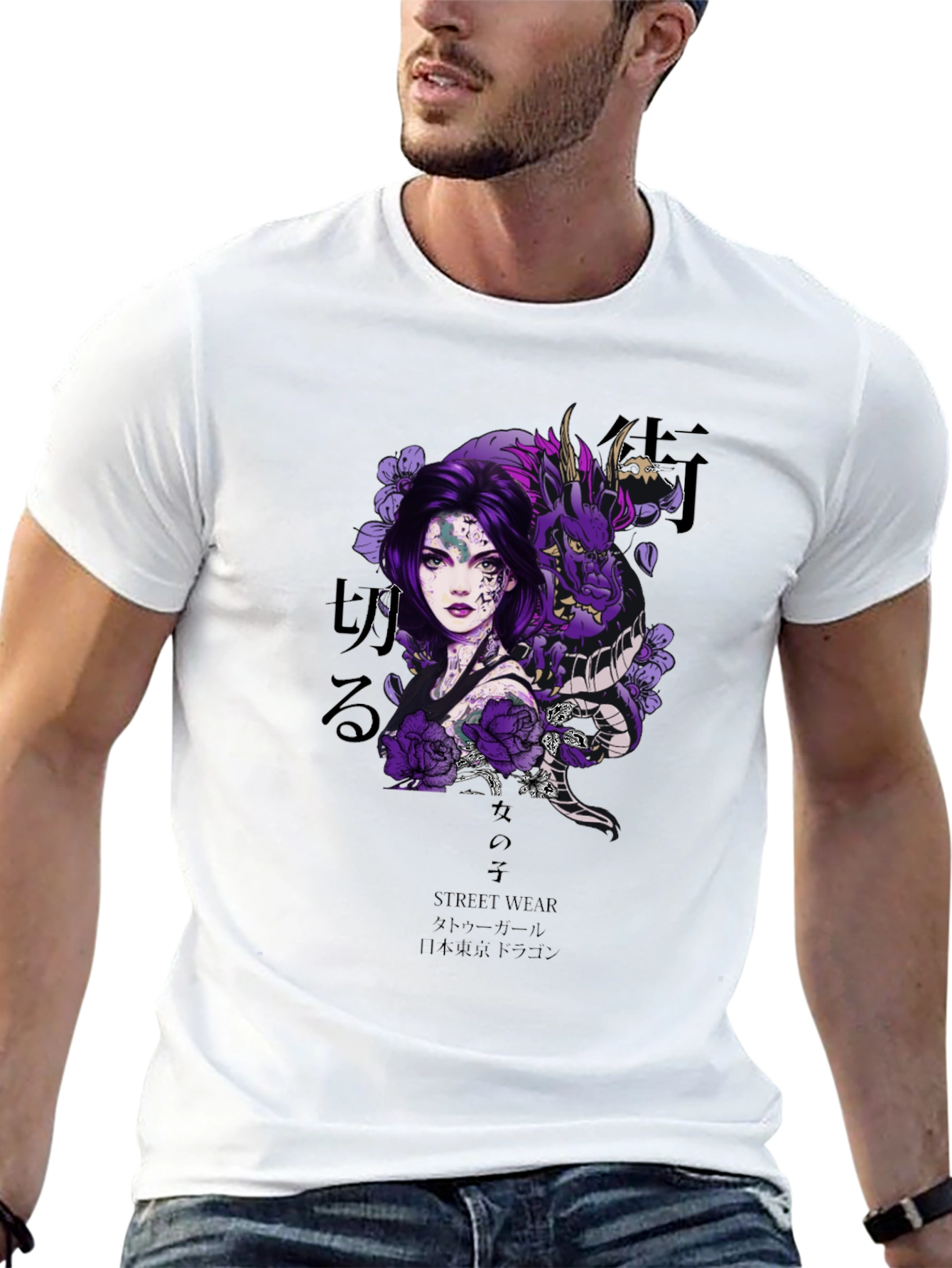 Black Dragon Girl Graphic Tee view 13