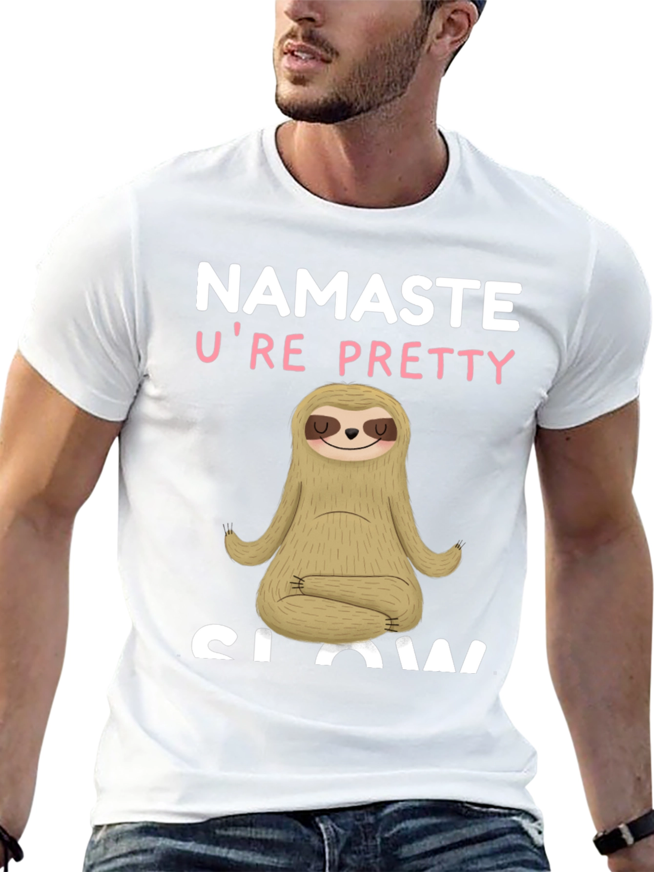 Black Namaste Sloth T-Shirt - Funny Yoga Lazy Animal Tee view 13