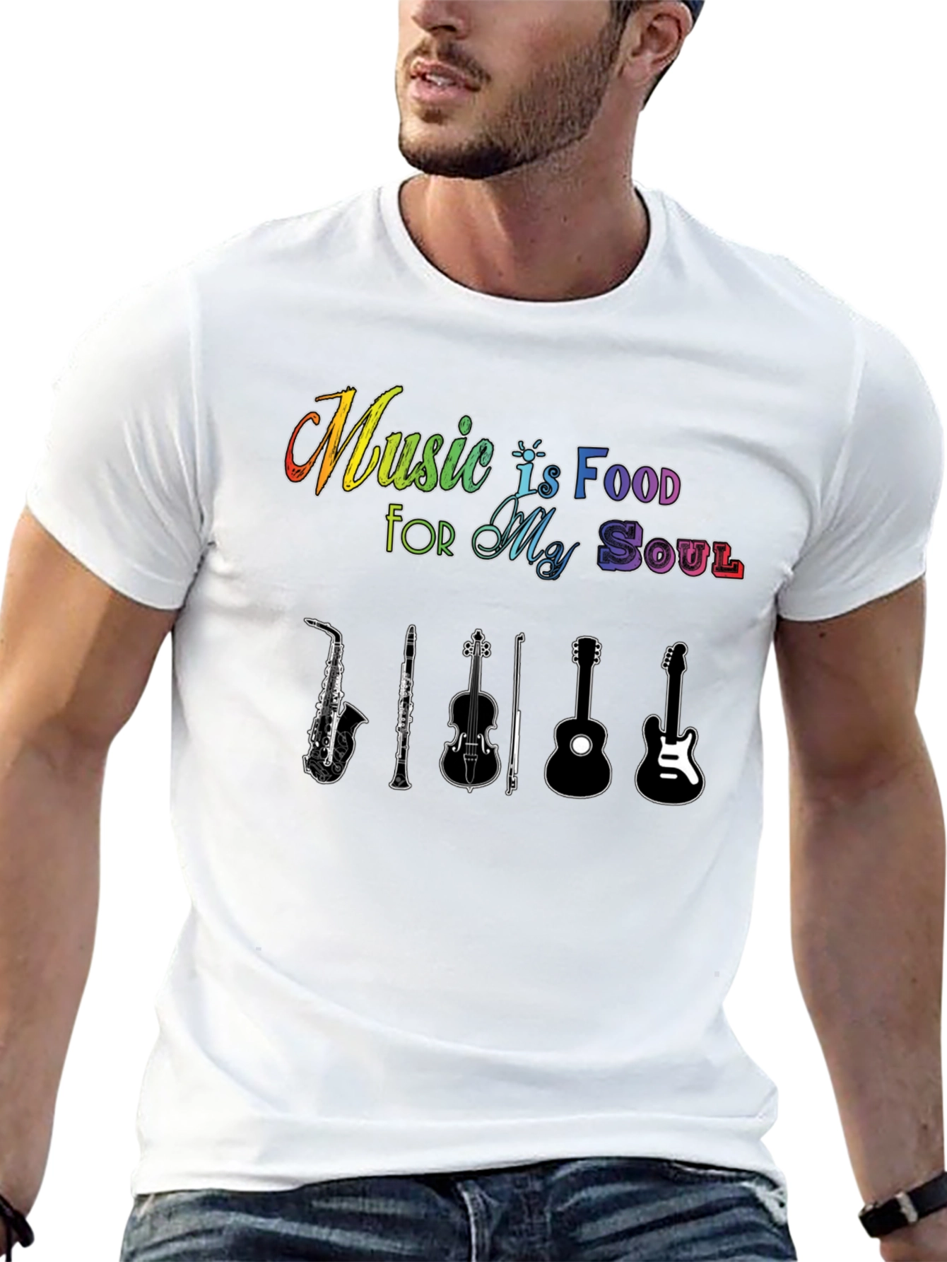 Black Music Is Food For My Soul Black T-Shirt view 13