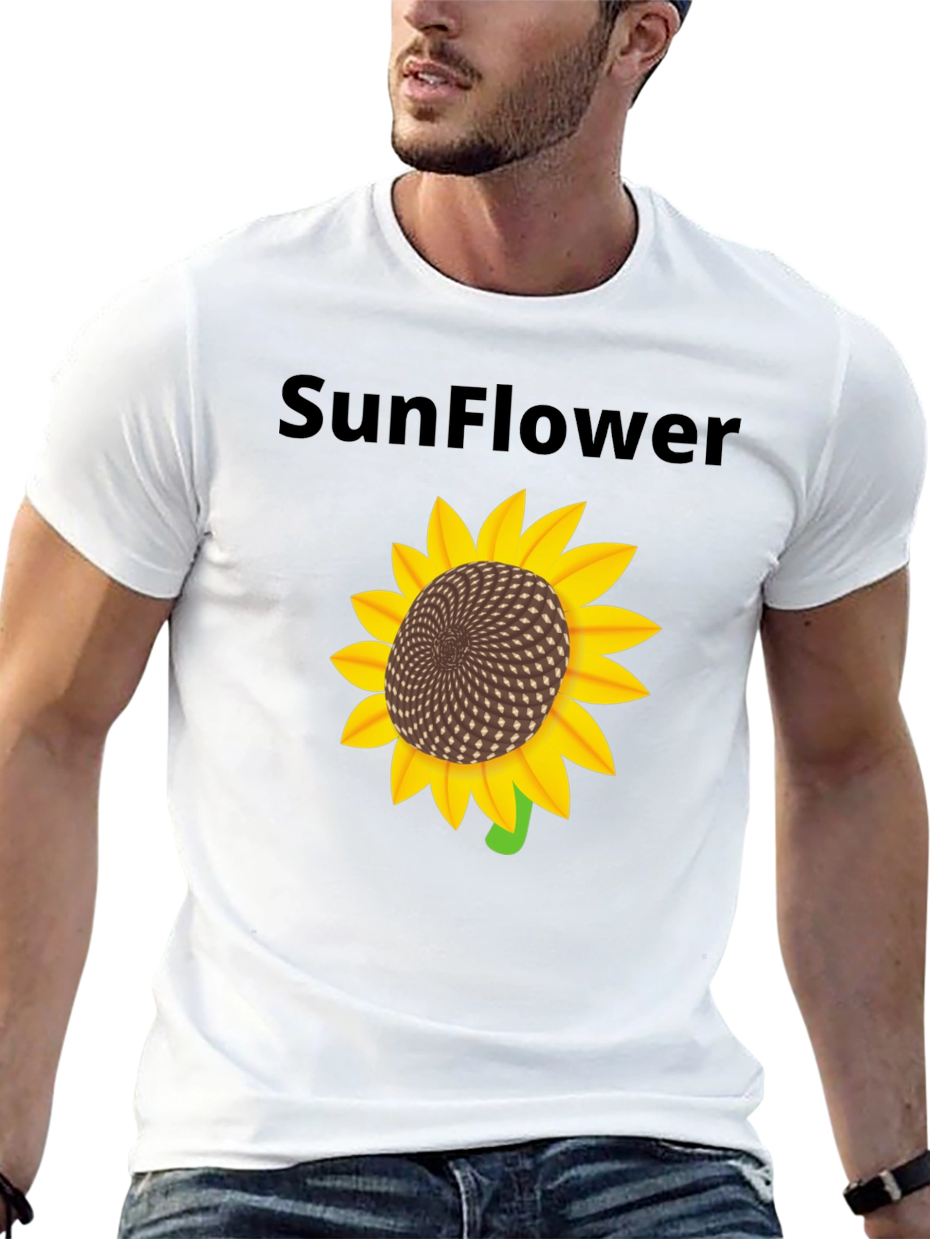 Black Sunflower Graphic T-Shirt - Black Cotton Blend view 13