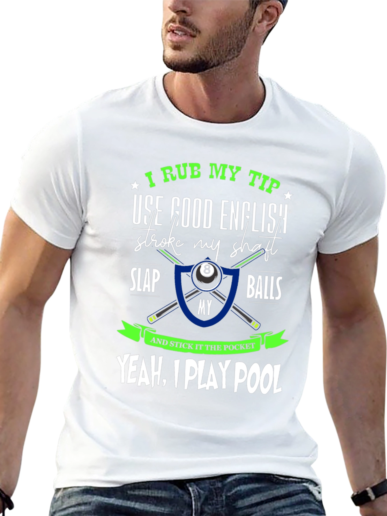 Black Funny Pool Player T-Shirt view 13
