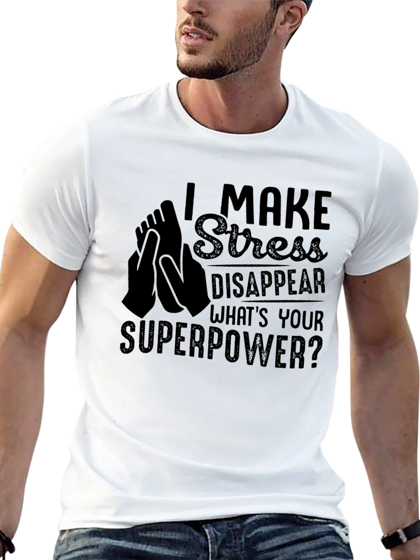 Black I Make Stress Disappear T-Shirt view 13