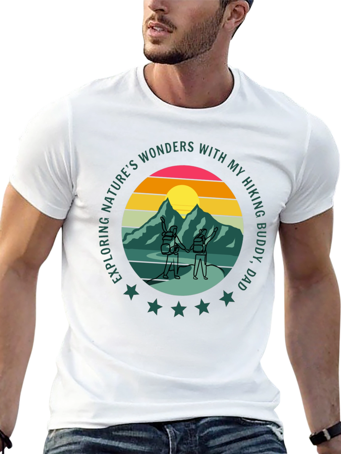 Hiking Buddy Dad T-Shirt: Explore Nature's Wonders - 13