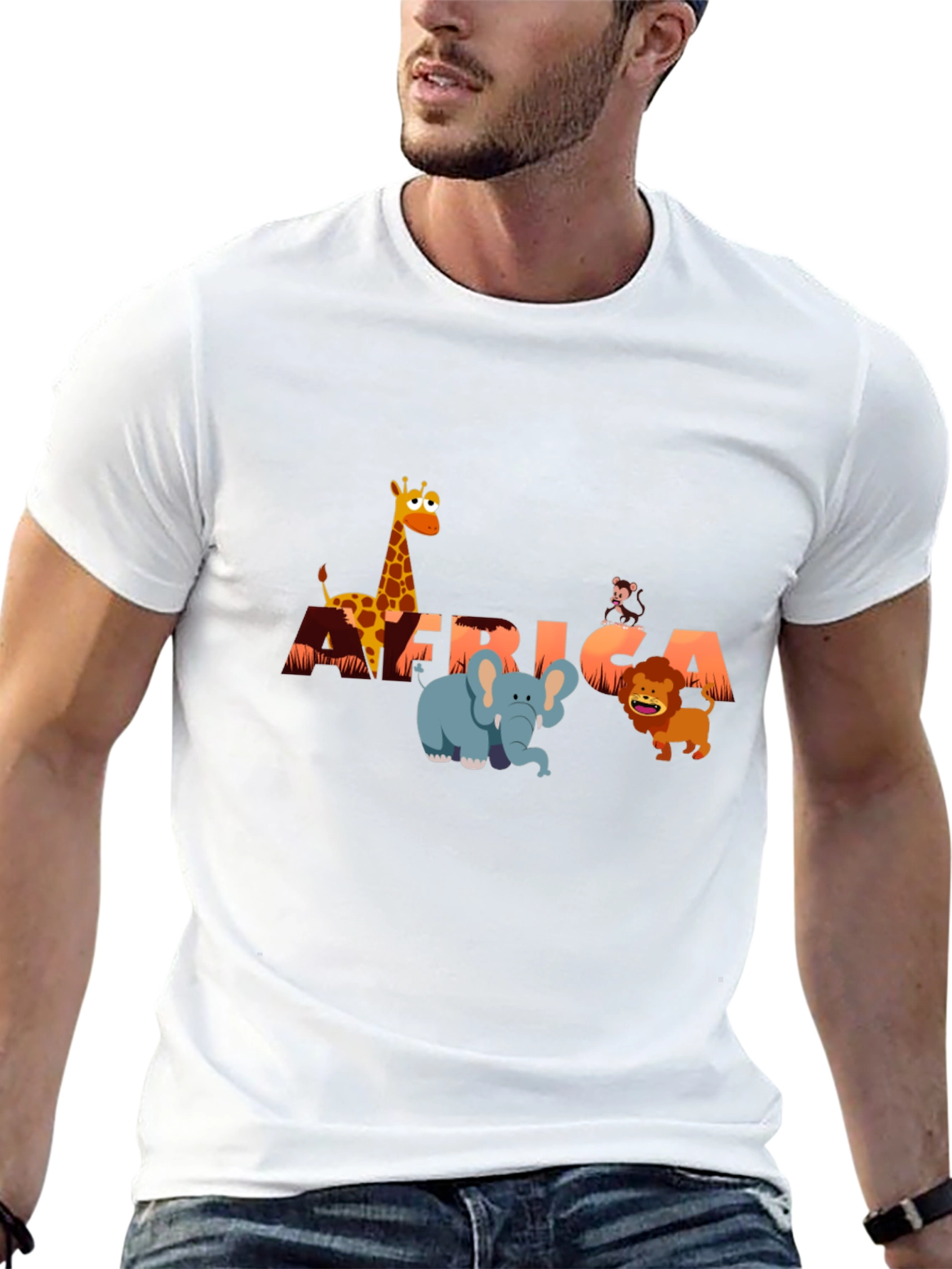 Black Africa Animals Graphic Tee - Fun Safari Shirt view 13
