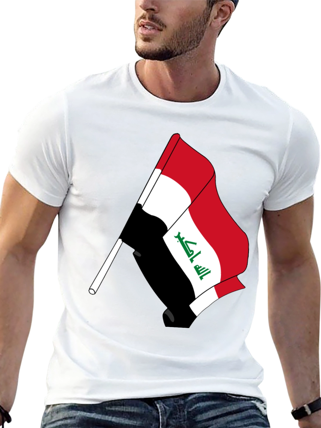 Black Iraq Flag T-Shirt - Patriotic Pride view 13