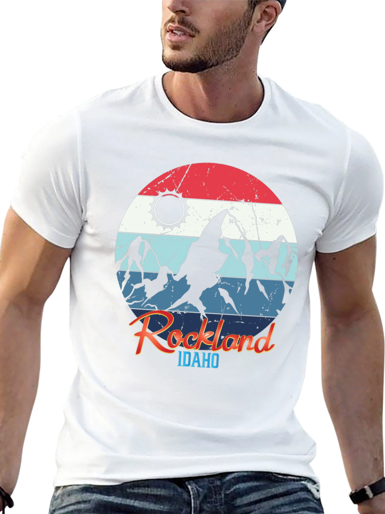 Black Rockland Idaho Mountain T-Shirt view 13