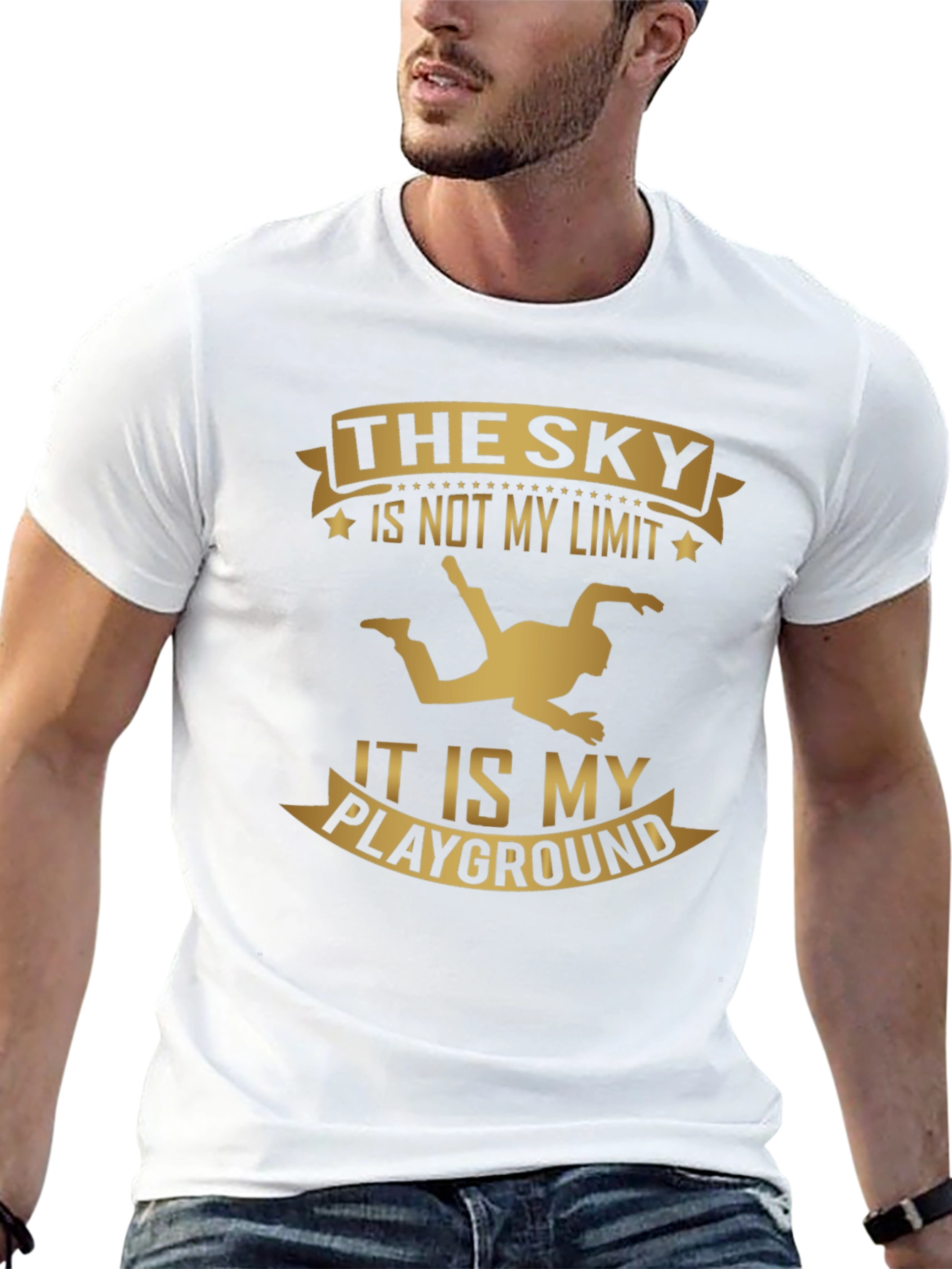 Black Skydiving T-Shirt: Sky is My Playground view 13