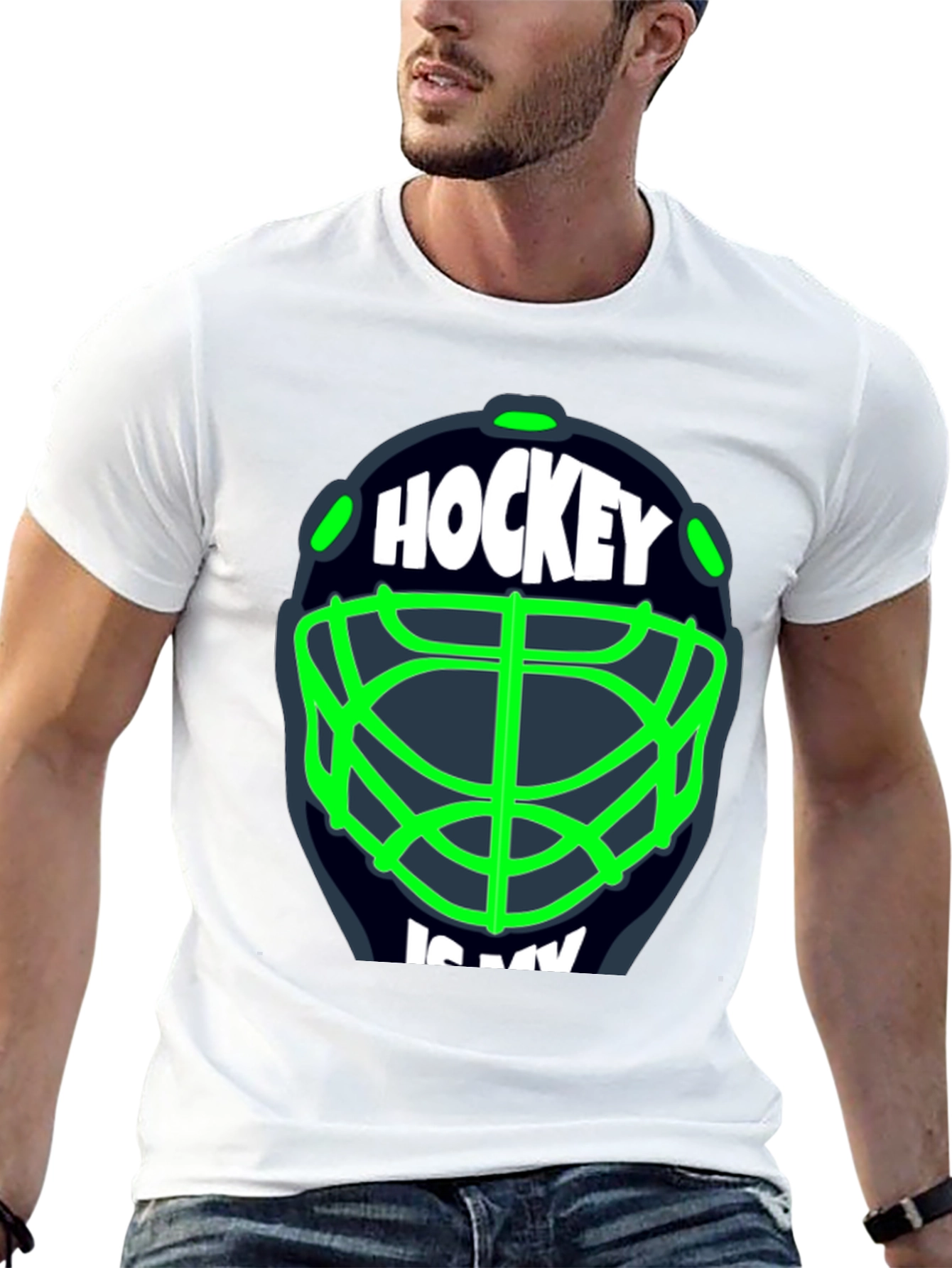 Black Hockey Is My... T-Shirt - Black view 13