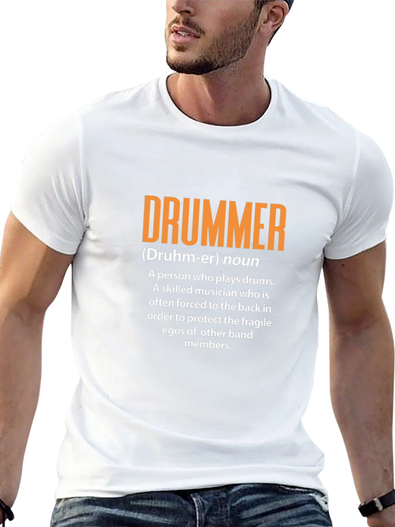 Black Drummer Definition Graphic Tee - Musician Gift view 13