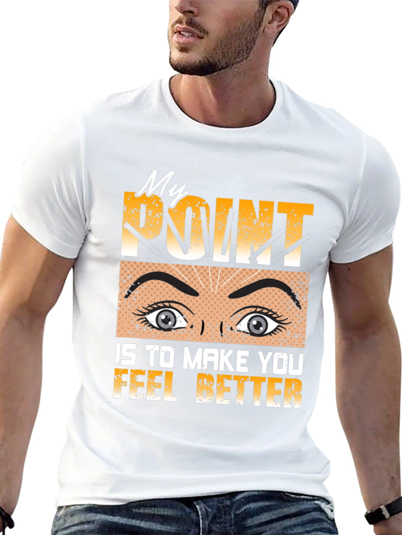 Black Acupuncture Pun T-Shirt: My Point Is To Make You Feel Better view 13