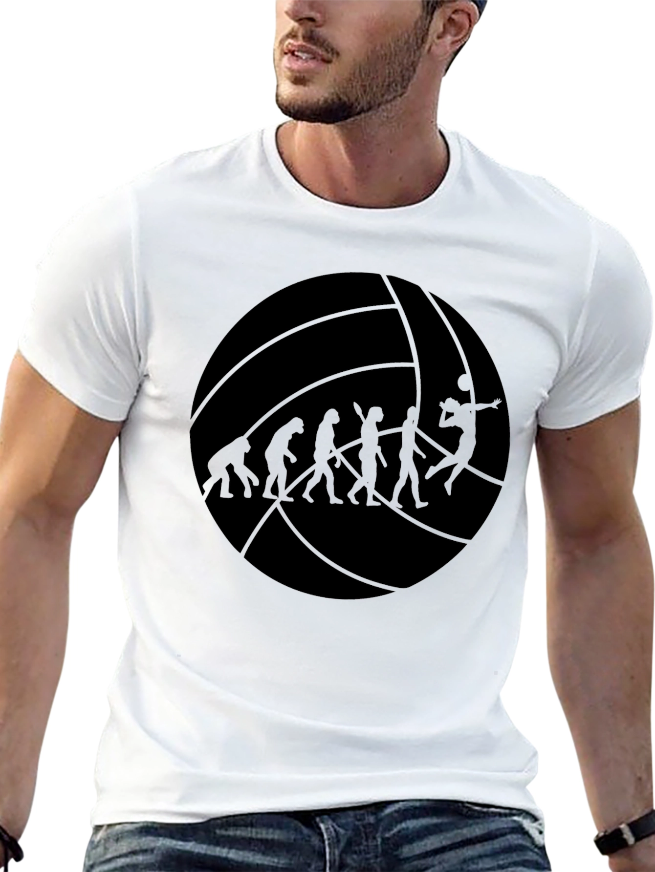 Black Volleyball Evolution Graphic Tee - Black Cotton Shirt view 13