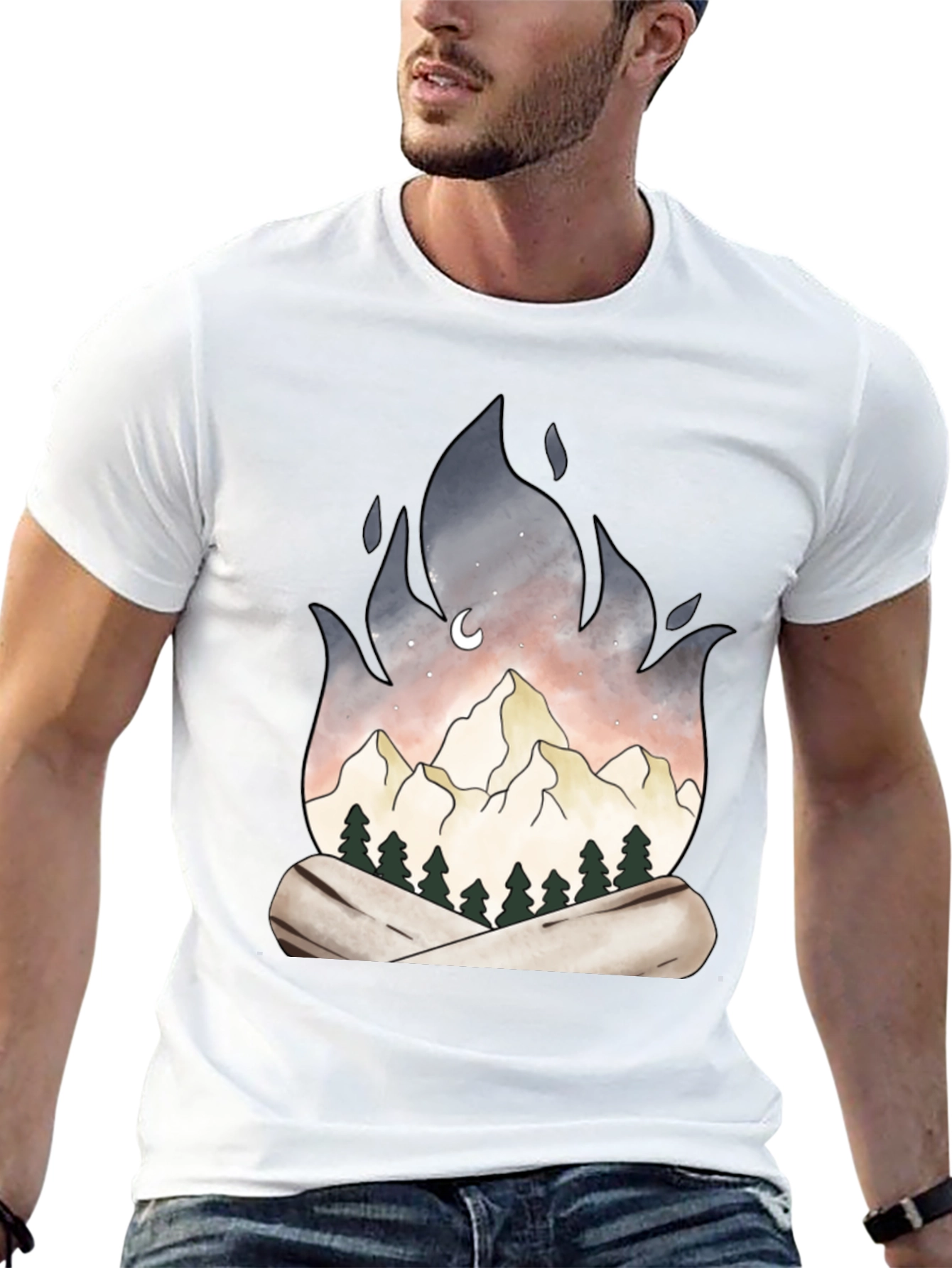 Black Mountain Campfire Graphic Tee - Black view 13