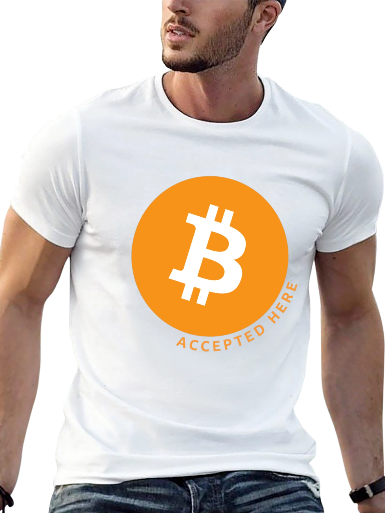 Black Bitcoin Accepted Here T-Shirt view 13