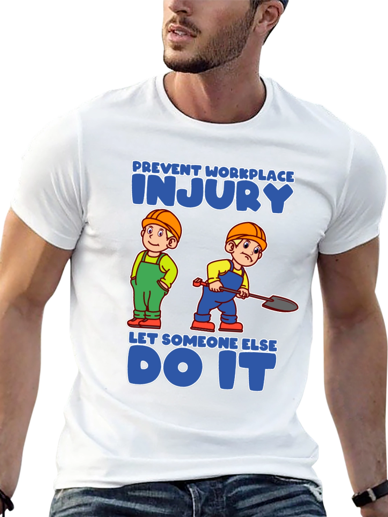 Black Prevent Workplace Injury T-Shirt view 13